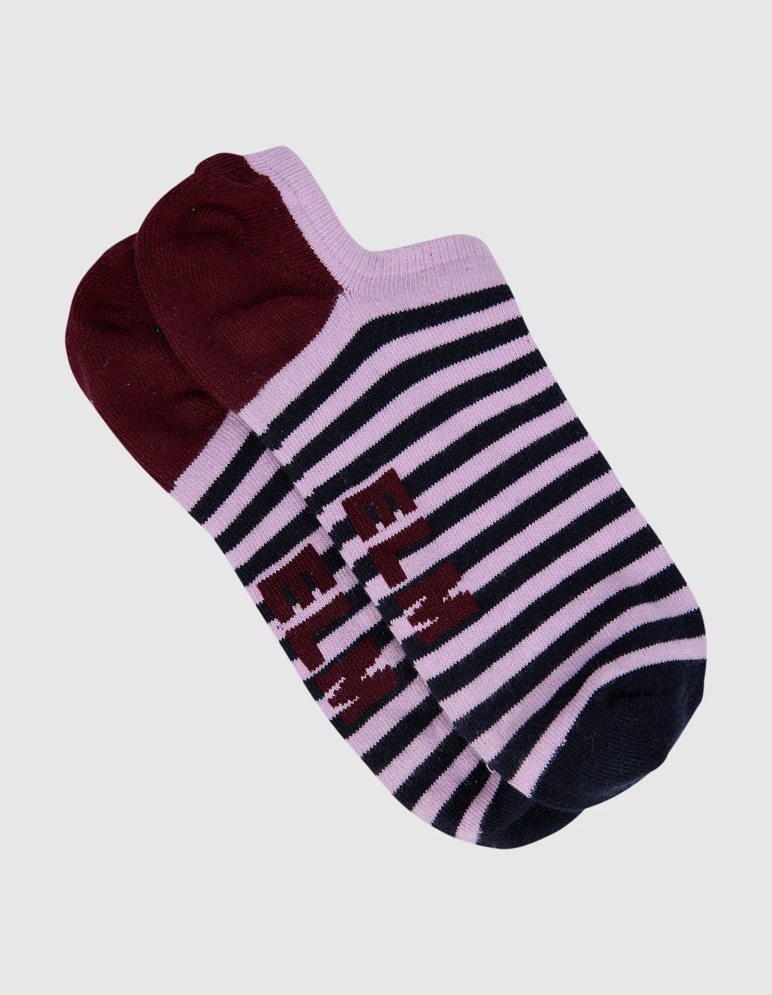 Harmony No Show Sock 2pk Plum/Mauve/Navy - Image 3