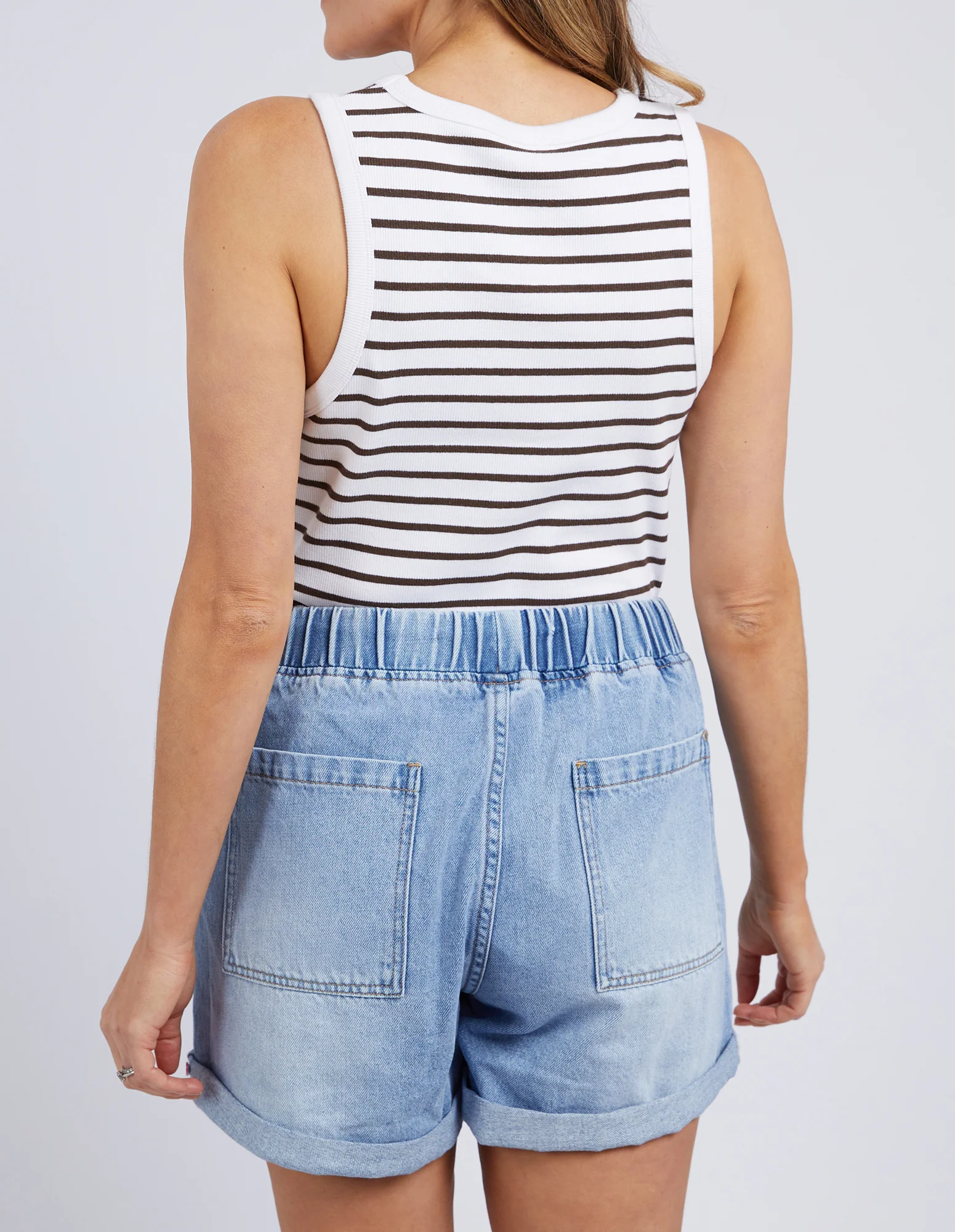 Indra Tank White & Chocolate Stripe - Image 3