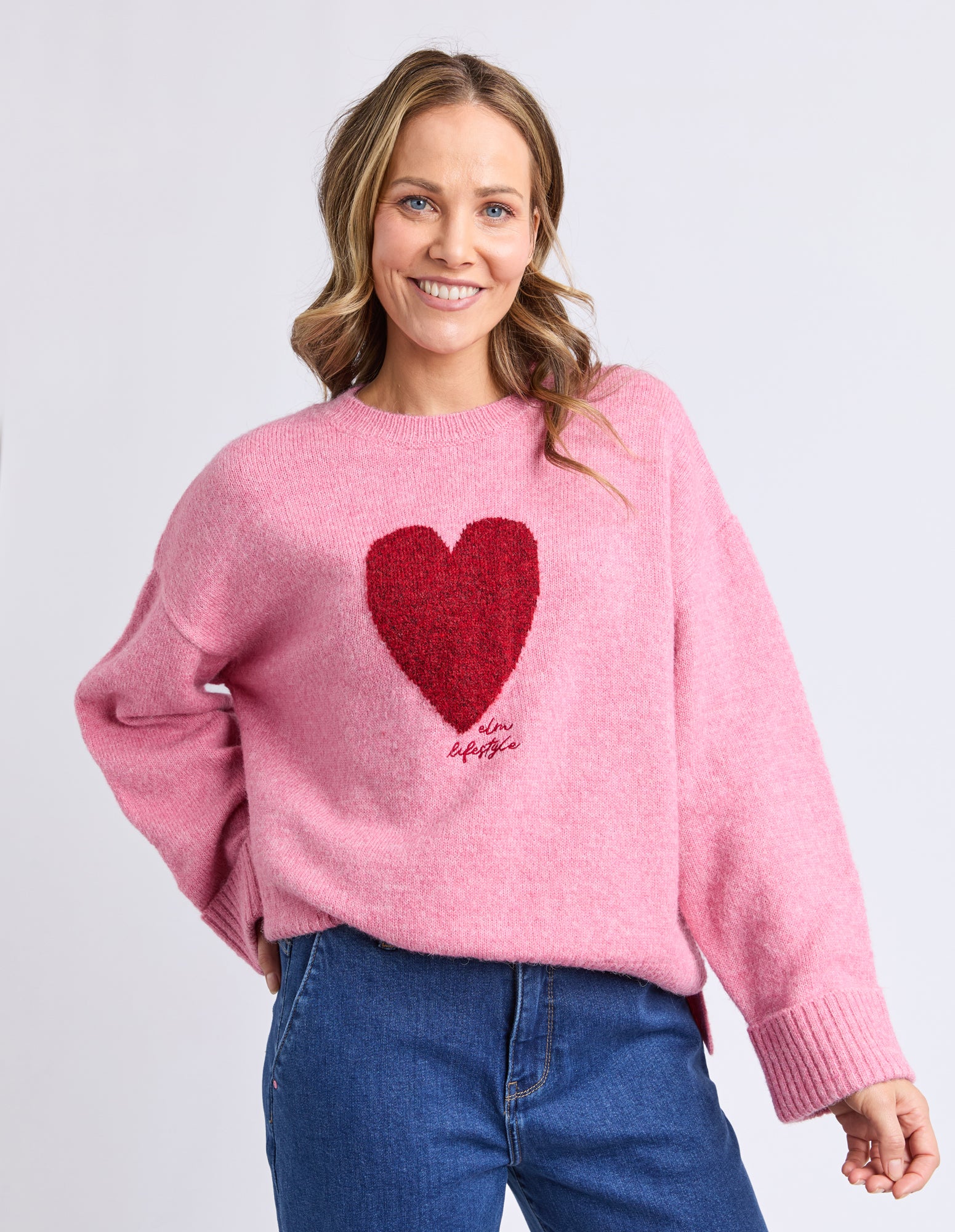 Intarsia Heart Knit Quartz Pink - Image 10
