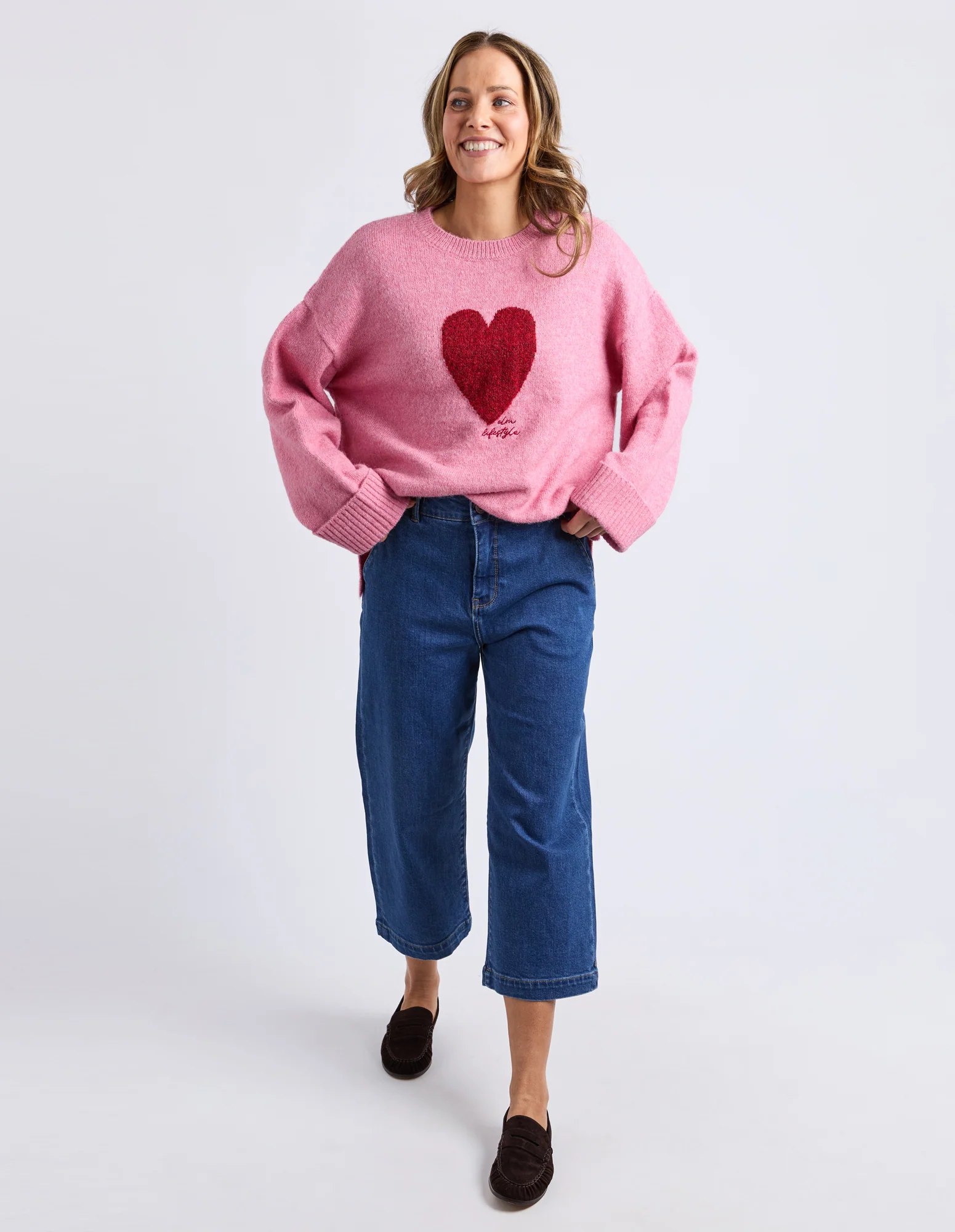 Intarsia Heart Knit Quartz Pink - Image 12