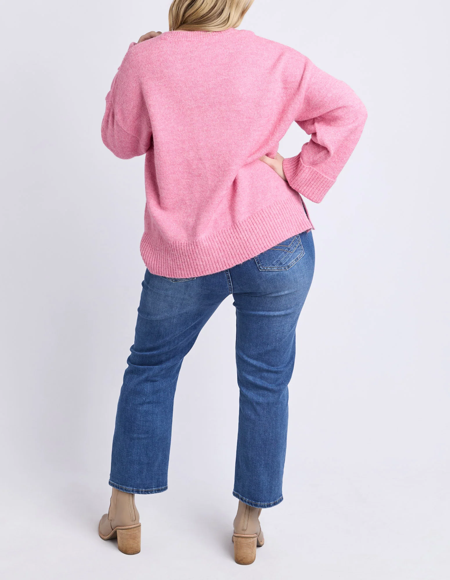 Intarsia Heart Knit Quartz Pink - Image 4