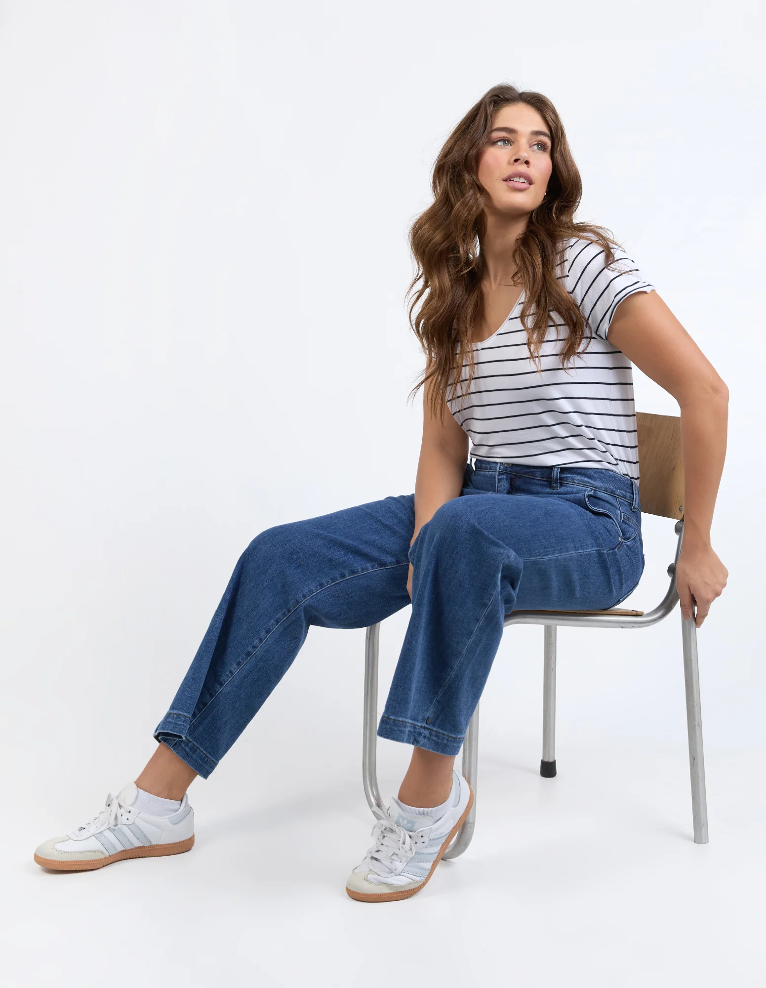 Izzy Wide Leg Jean Dark Blue Wash - Image 7