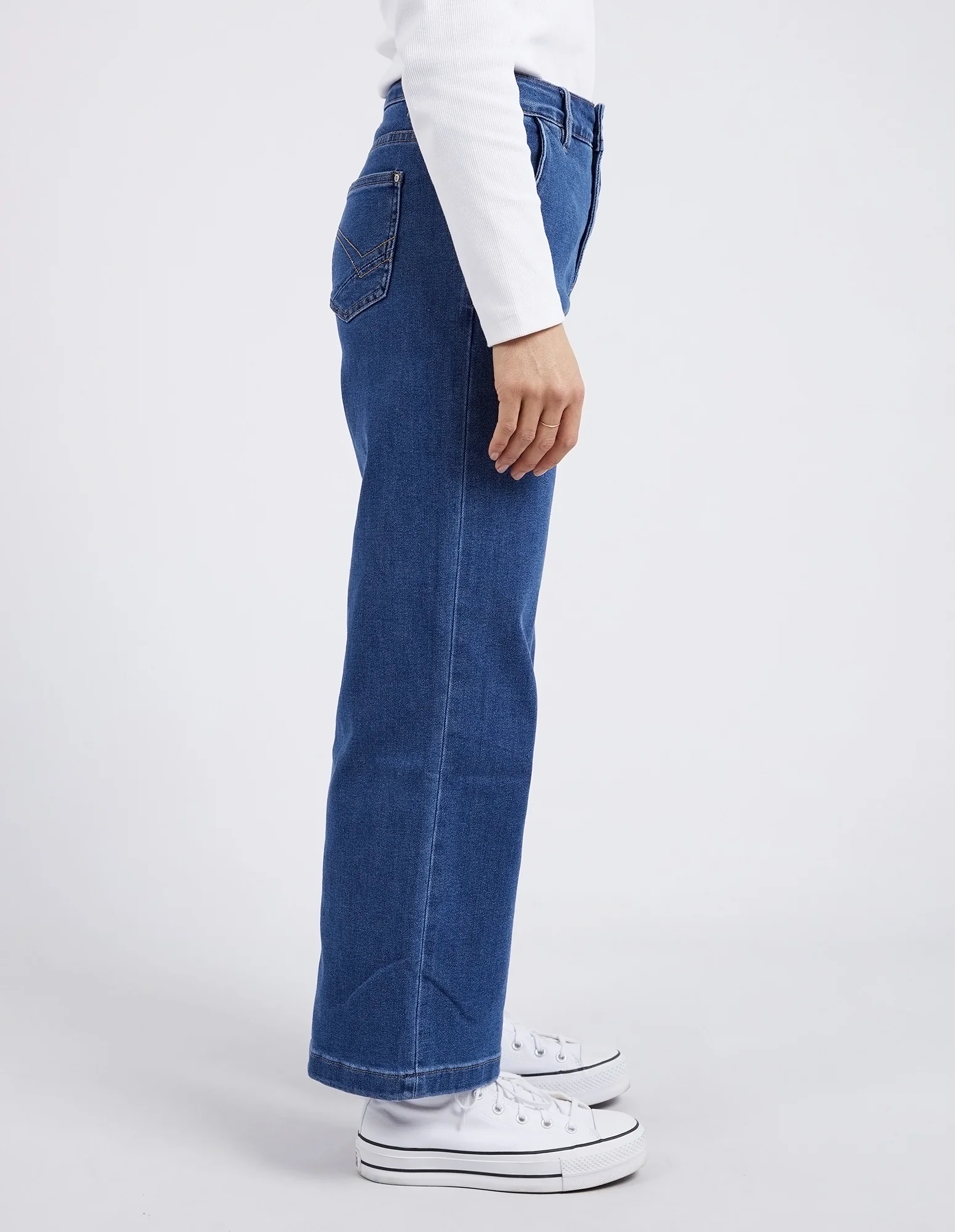 Izzy Wide Leg Jean Dark Blue Wash - Image 8