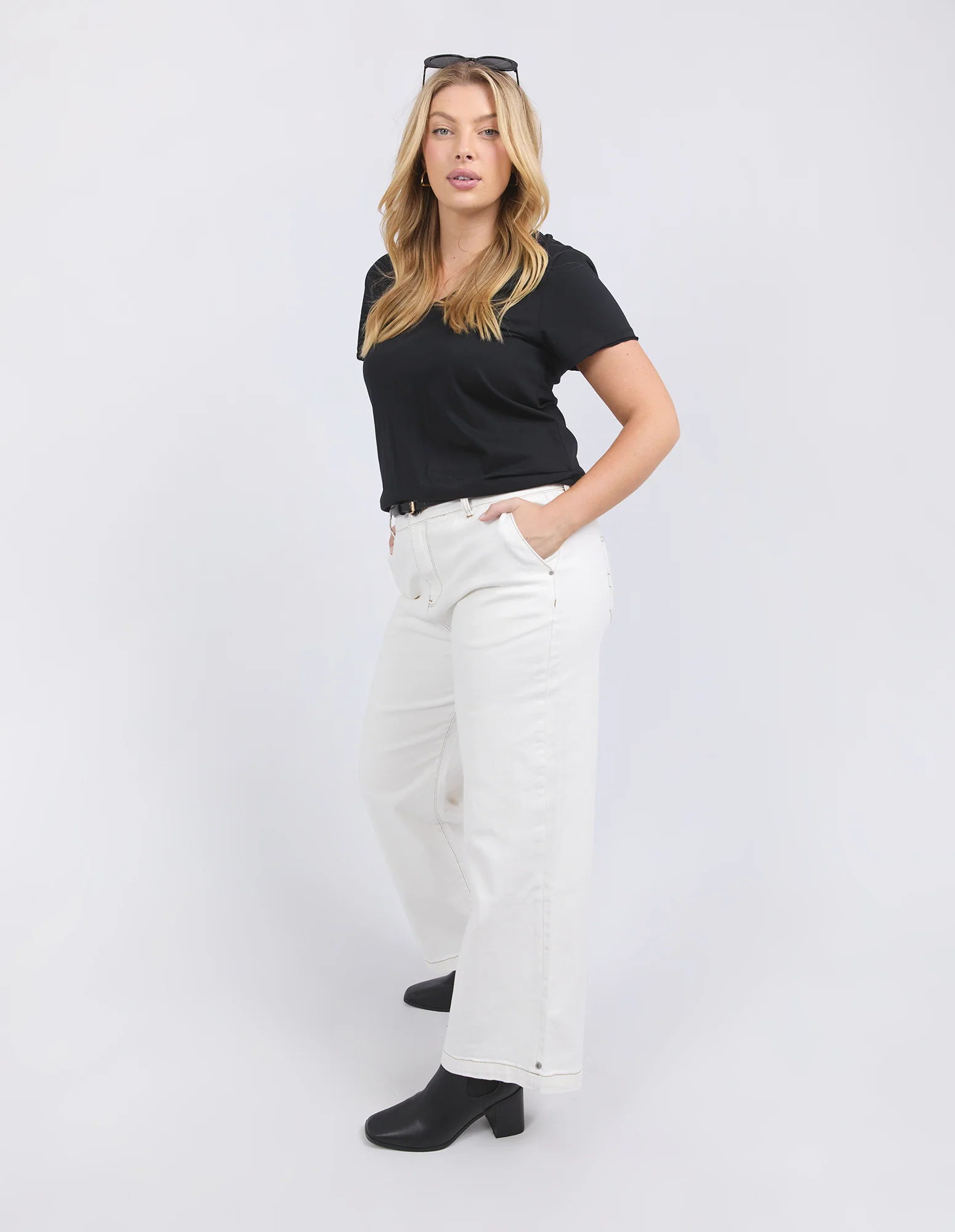 Izzy Wide Leg Jean Vintage White - Image 11