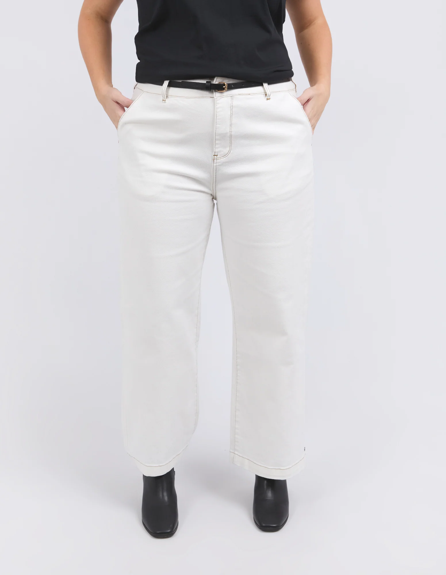 Izzy Wide Leg Jean Vintage White - Image 6