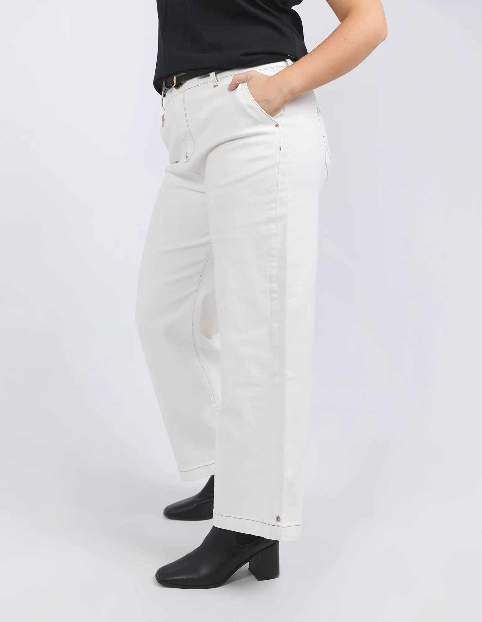 Izzy Wide Leg Jean Vintage White - Image 9