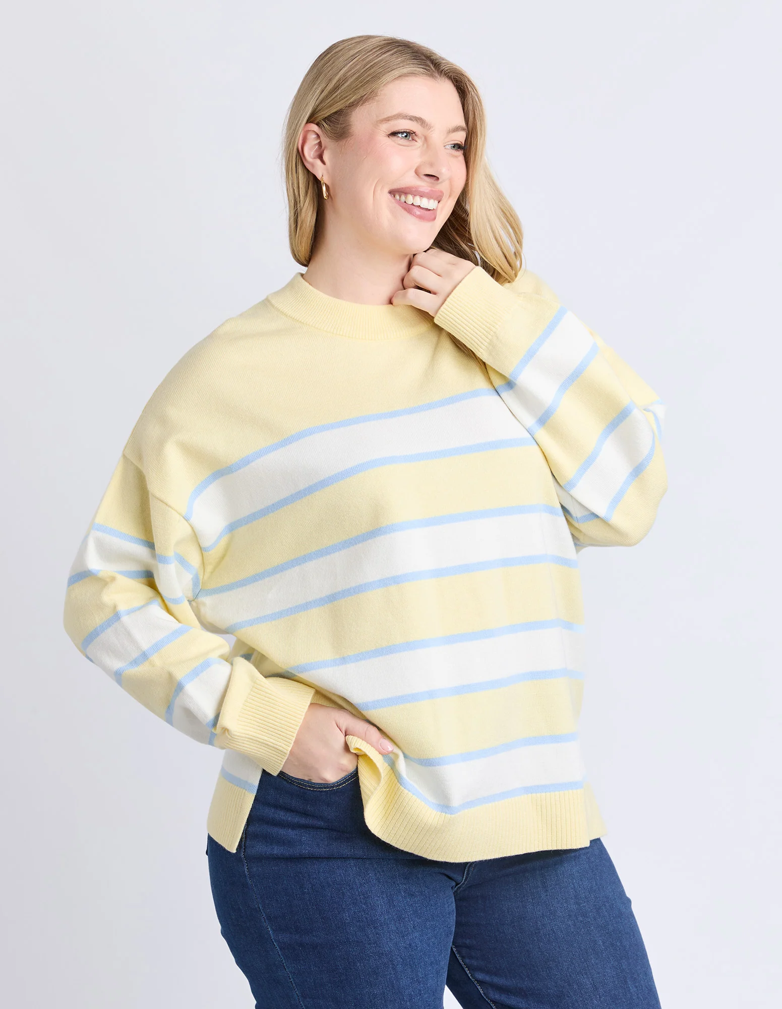 Joni Stripe Knit Pale Banana Stripe - Image 10