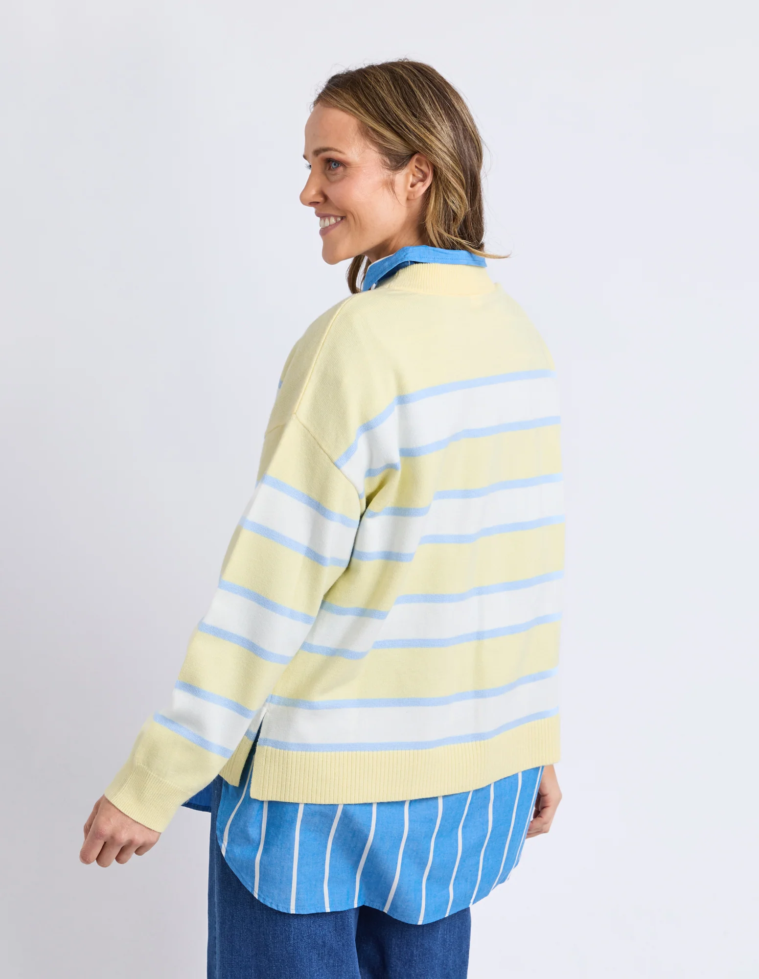Joni Stripe Knit Pale Banana Stripe - Image 3
