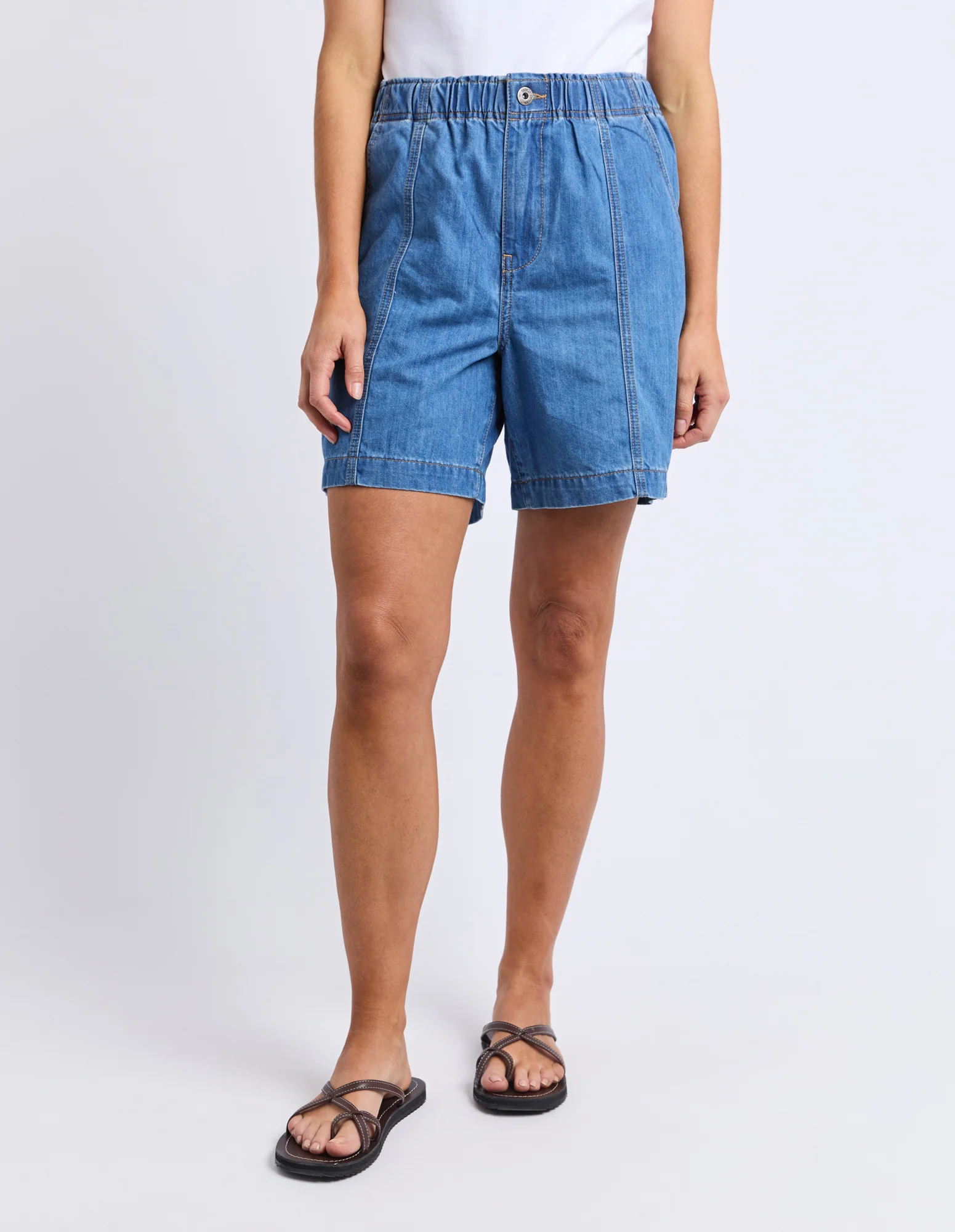 Jovie Denim Short Mid Blue Wash - Image 3