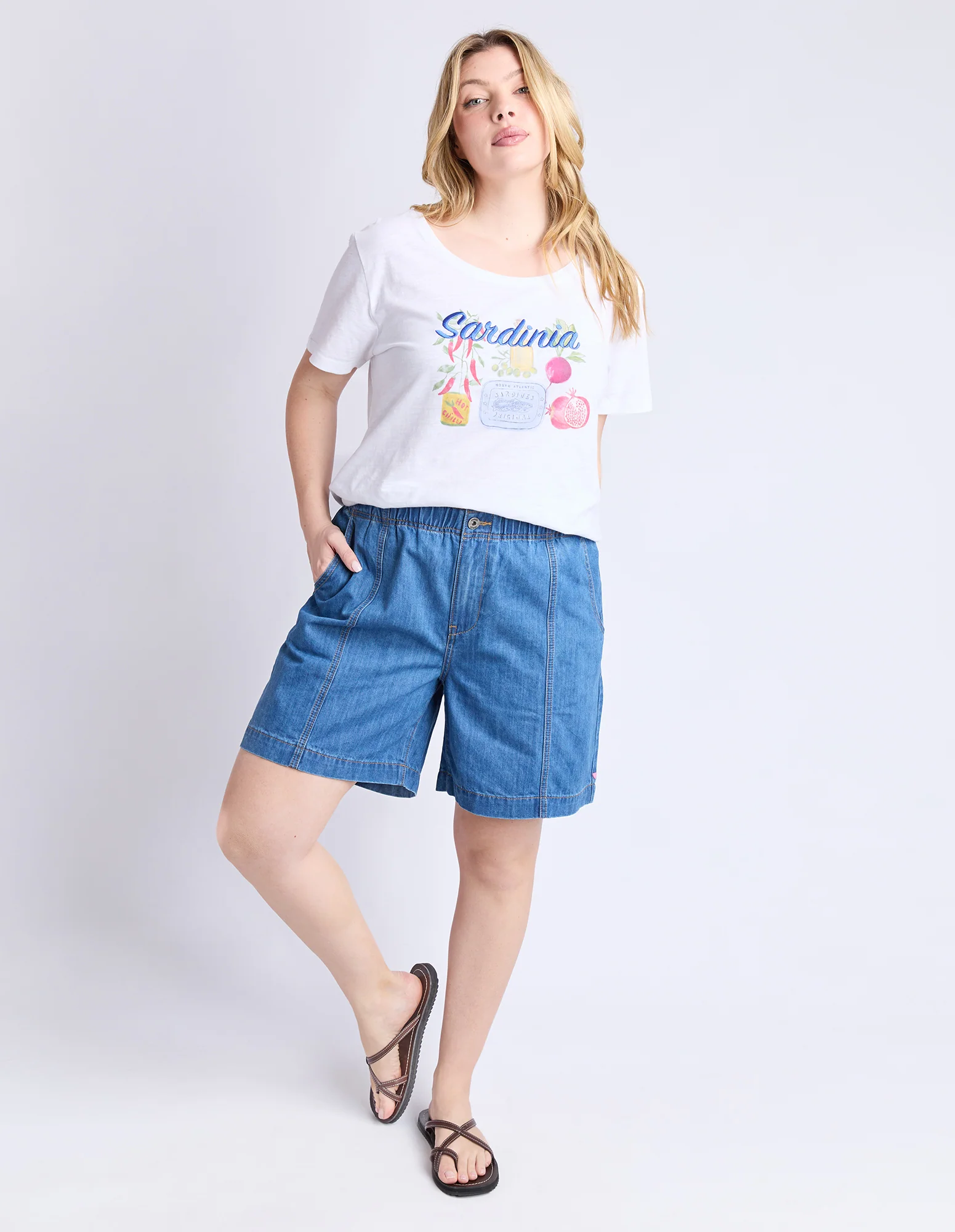 Jovie Denim Short Mid Blue Wash - Image 4