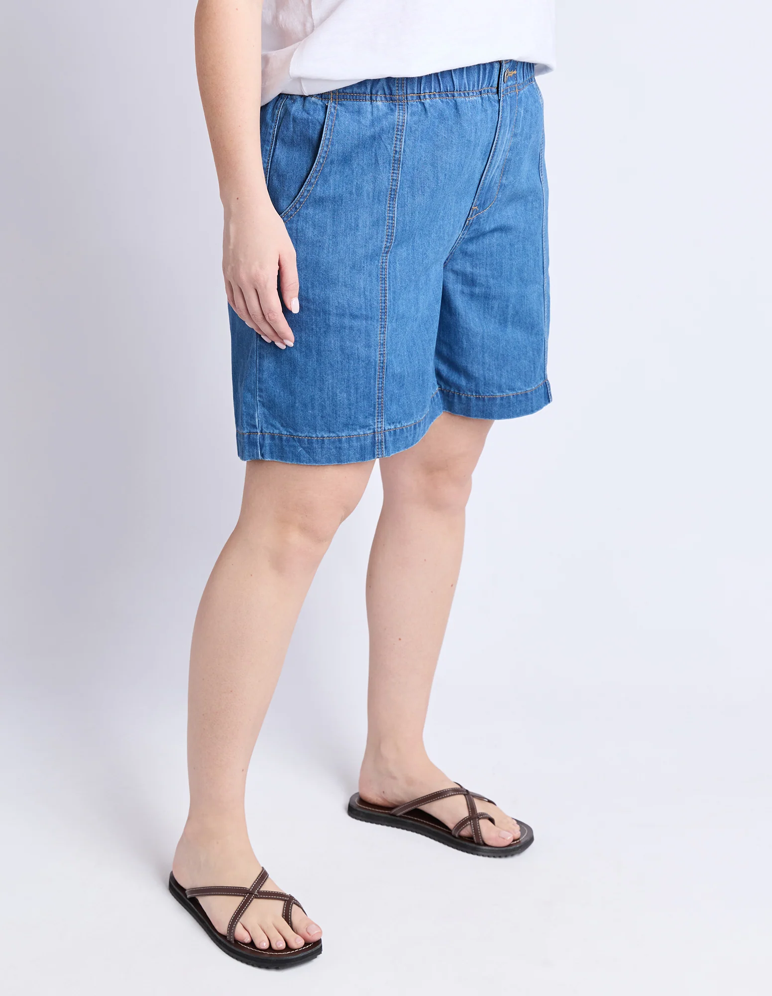 Jovie Denim Short Mid Blue Wash - Image 8