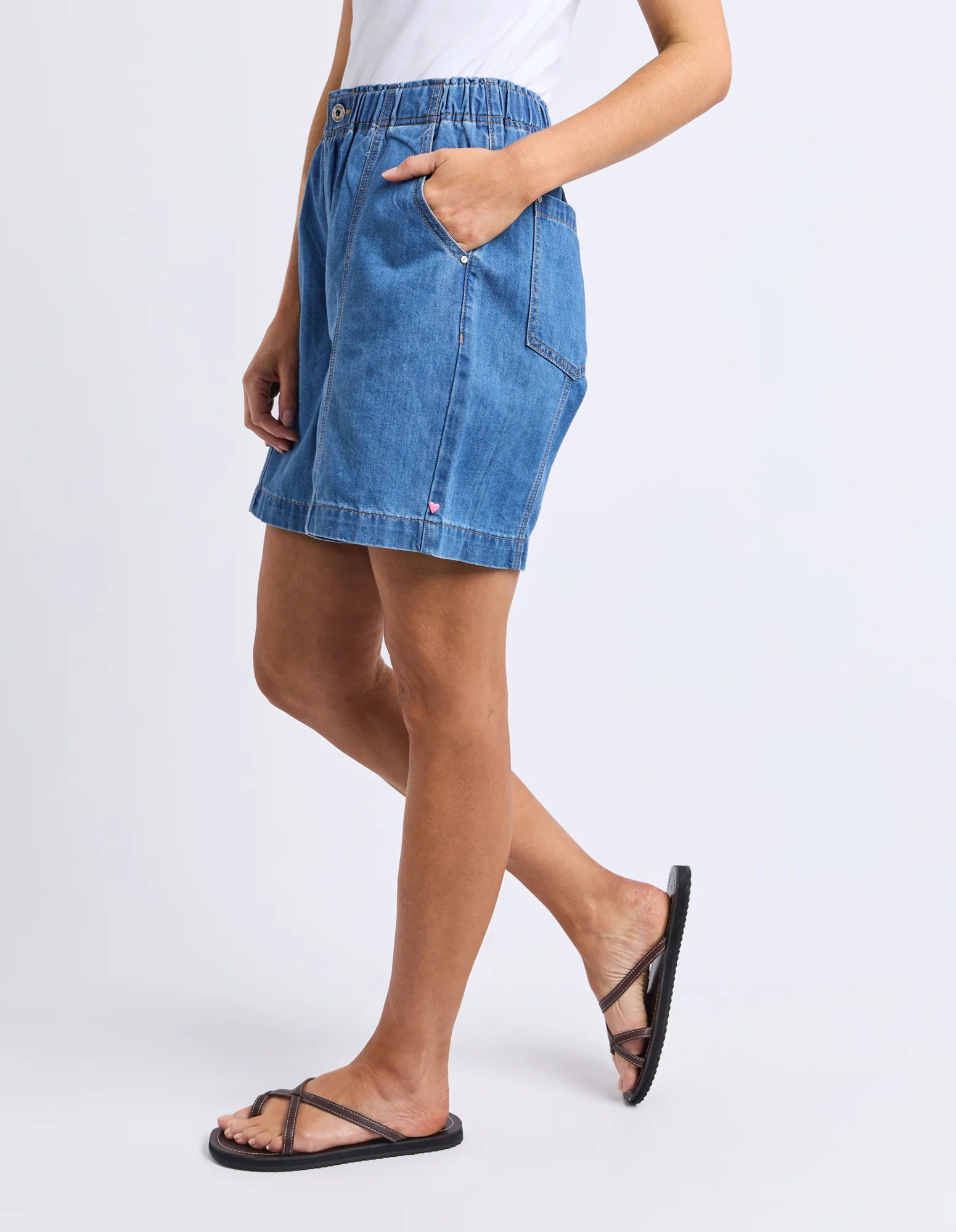 Jovie Denim Short Mid Blue Wash - Image 9