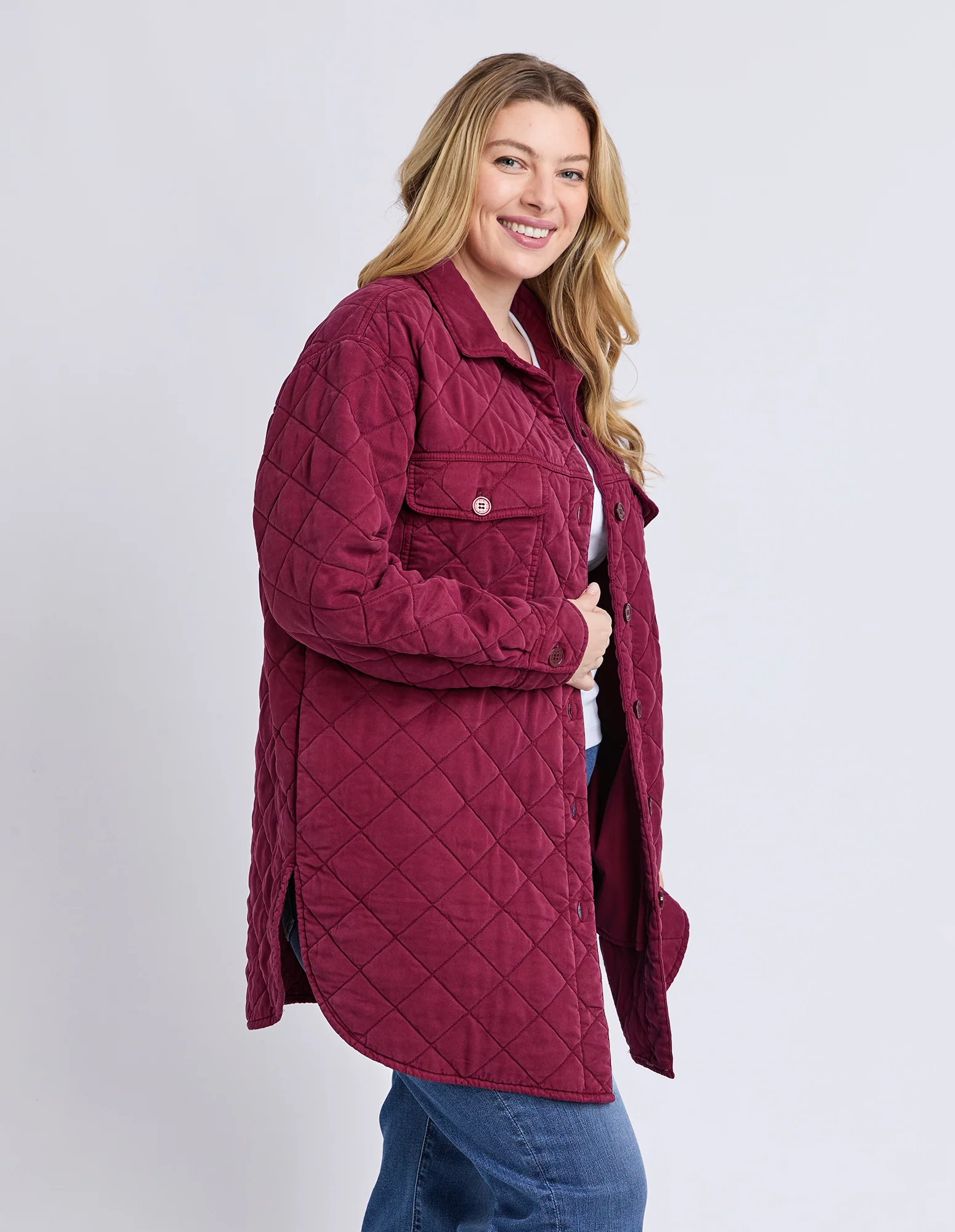 Katie Quilted Shacket Plum - Image 4