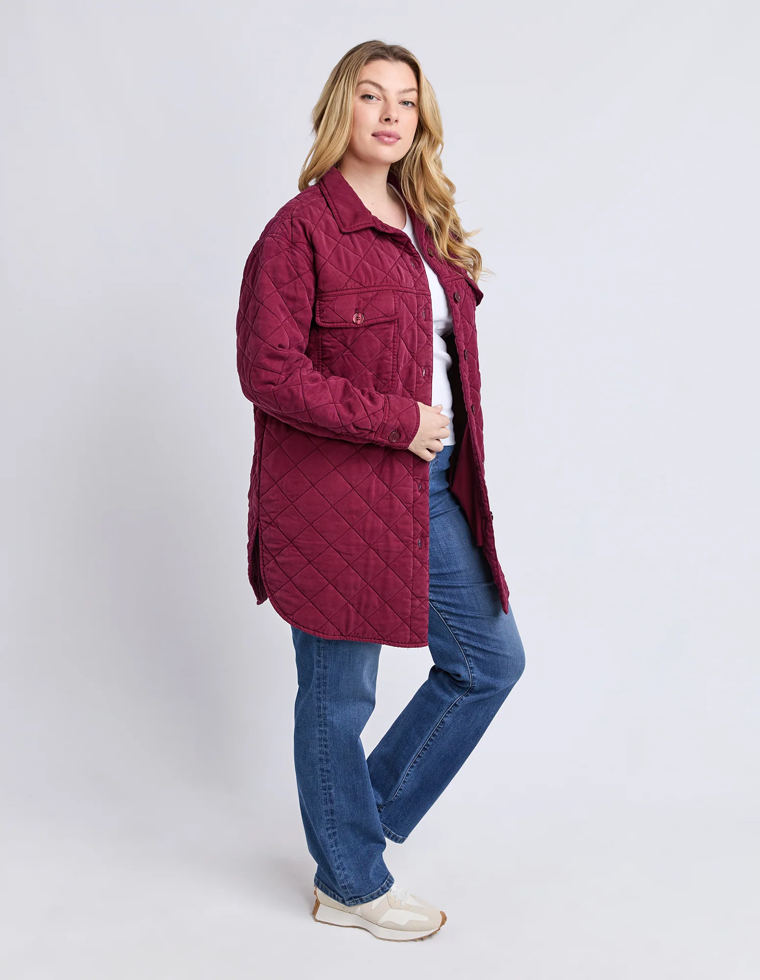 Katie Quilted Shacket Plum - Image 6