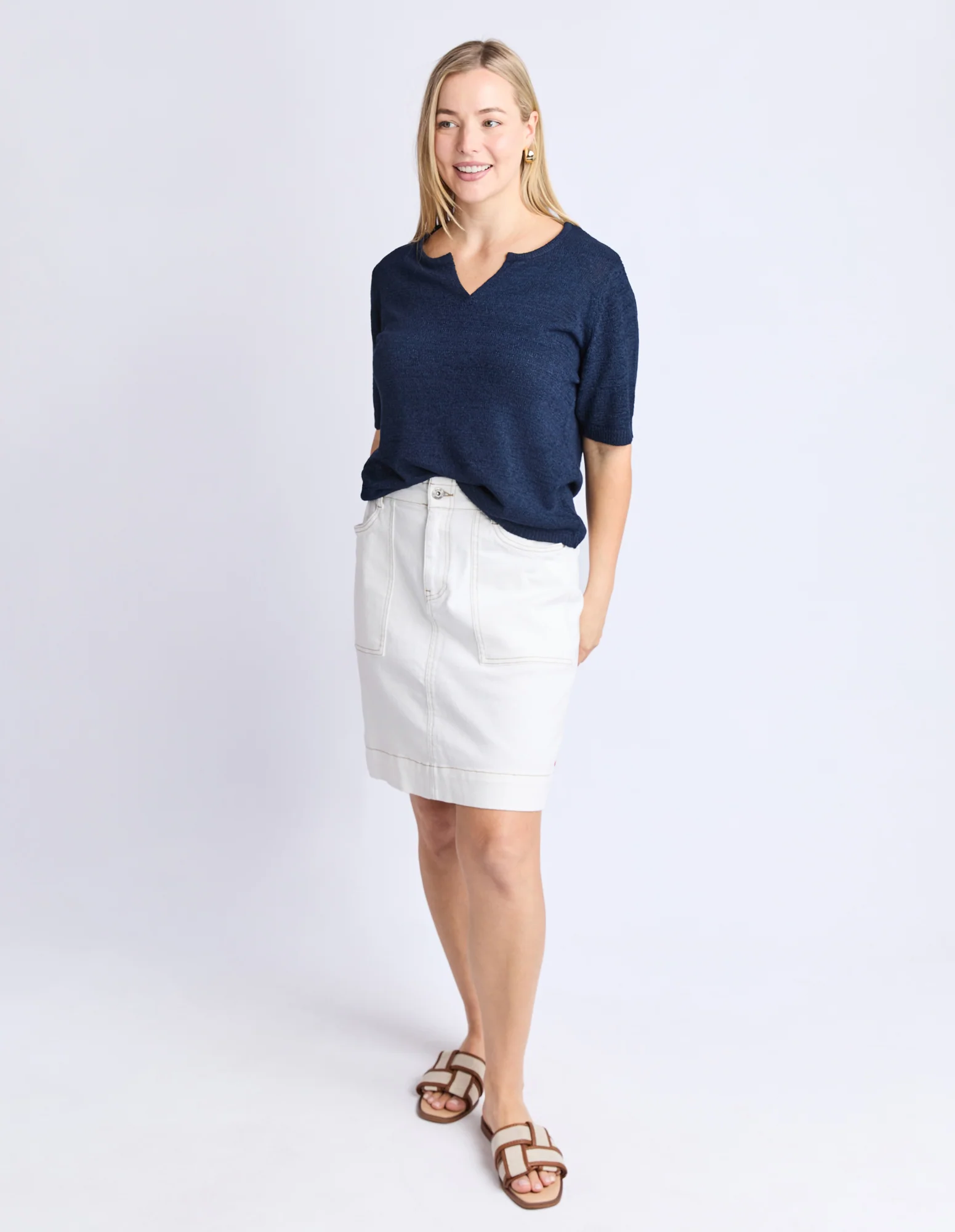 Knit Tee Navy - Image 2