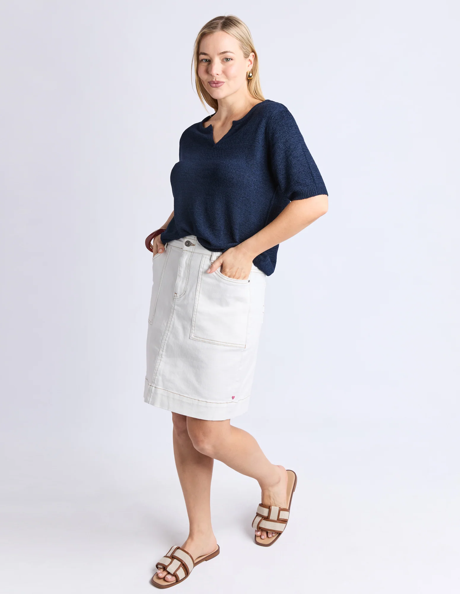 Knit Tee Navy - Image 6
