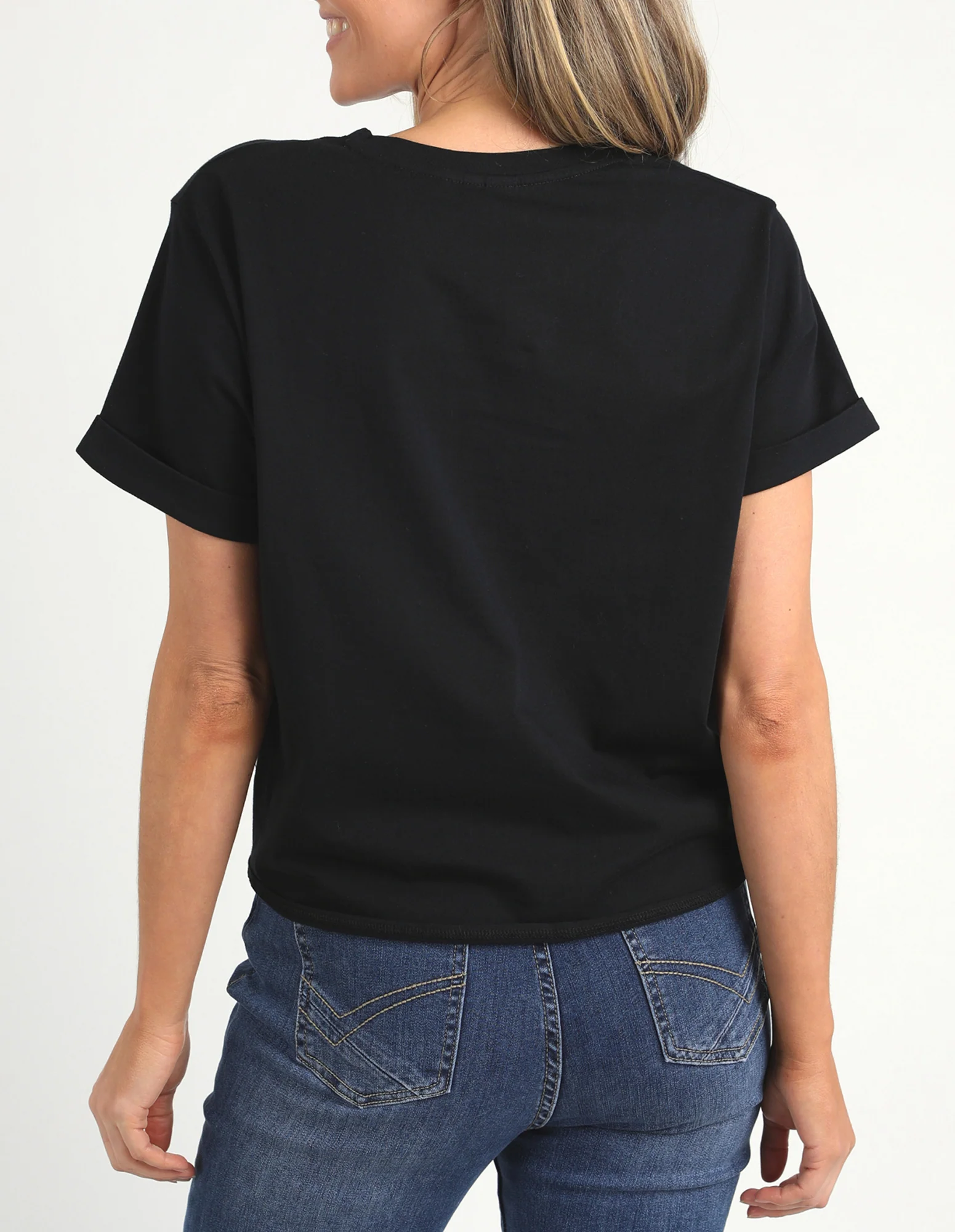 Knot Short Sleeve Tee Black - Image 3