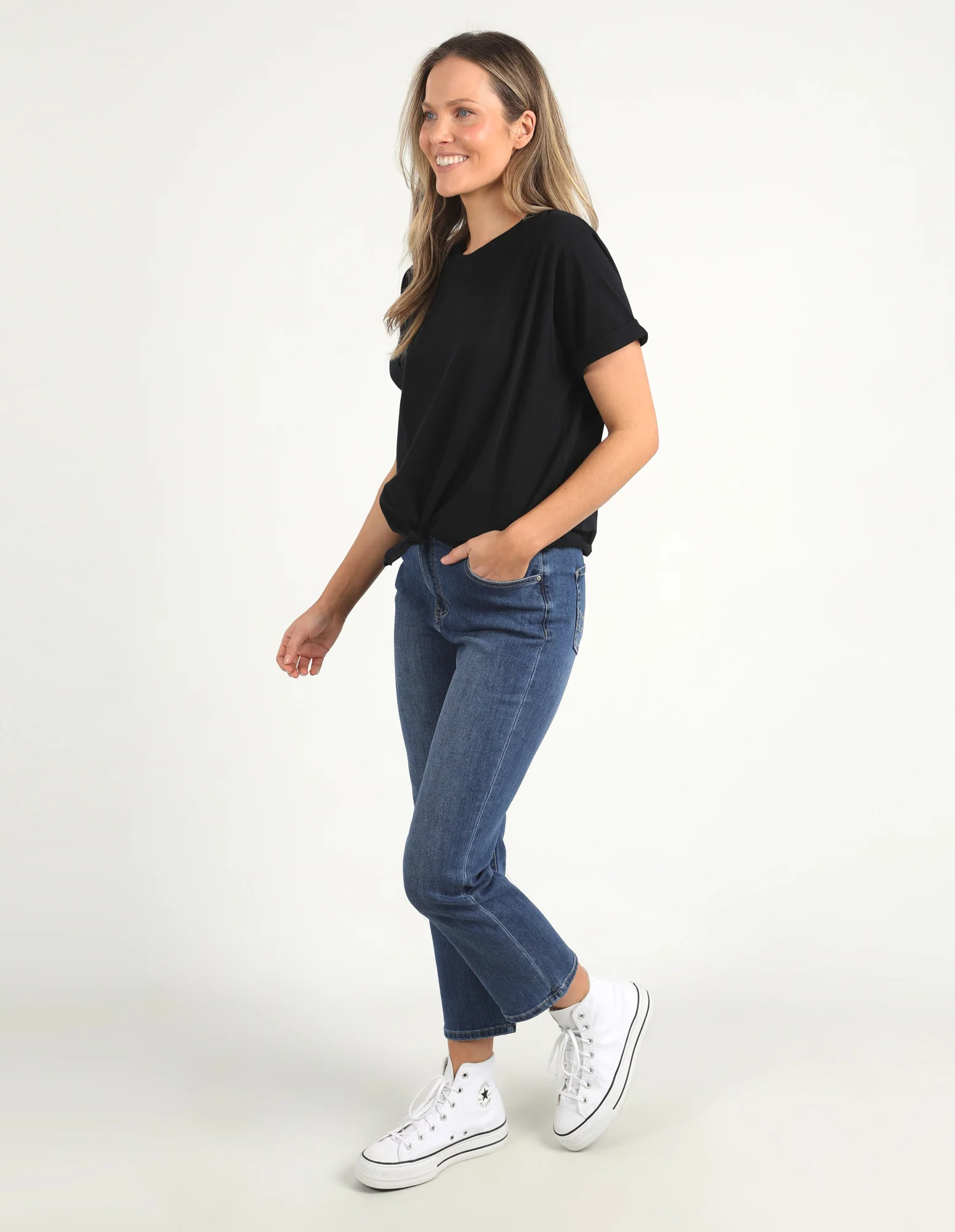 Knot Short Sleeve Tee Black - Image 4