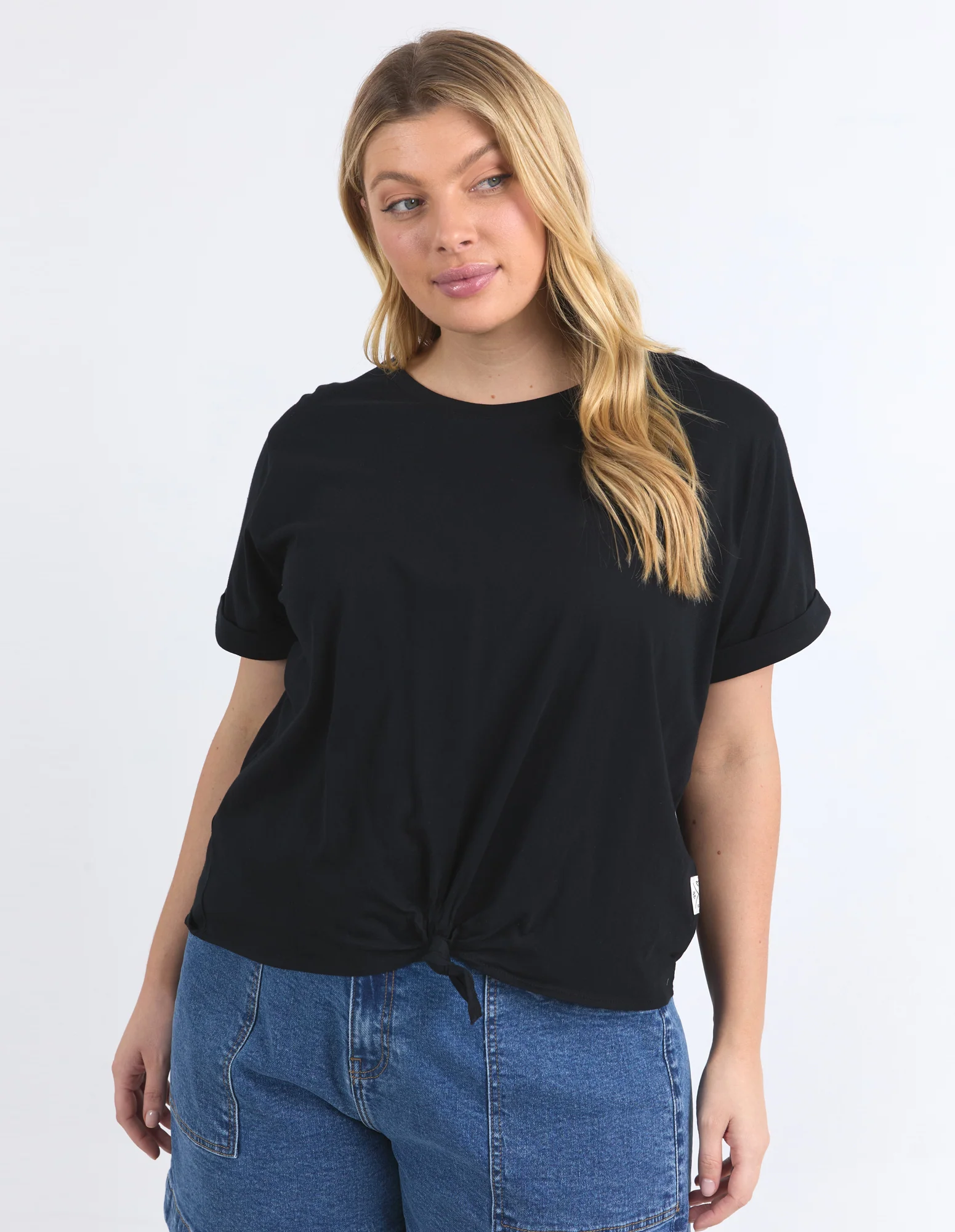 Knot Short Sleeve Tee Black - Image 6