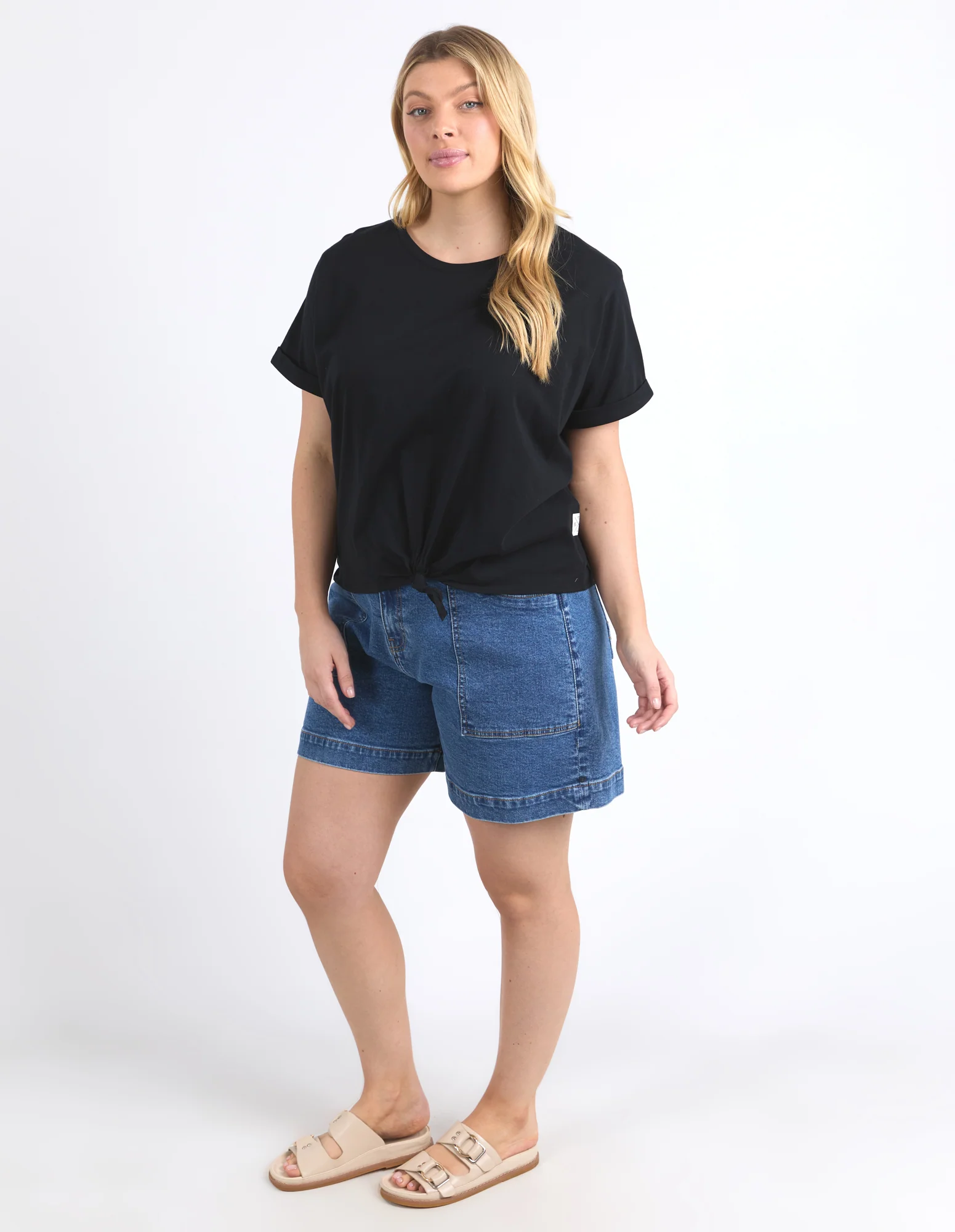 Knot Short Sleeve Tee Black - Image 9