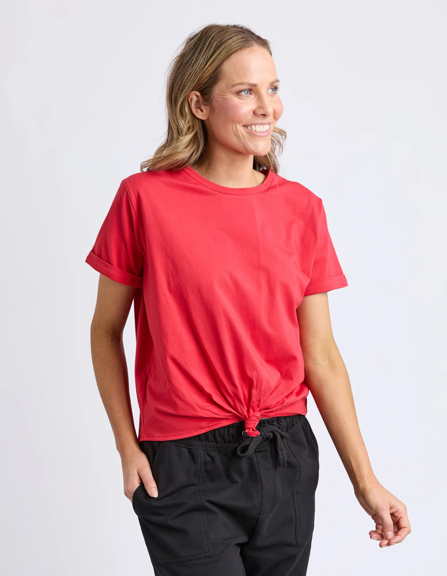 Knot Short Sleeve Tee Cranberry - Image 4