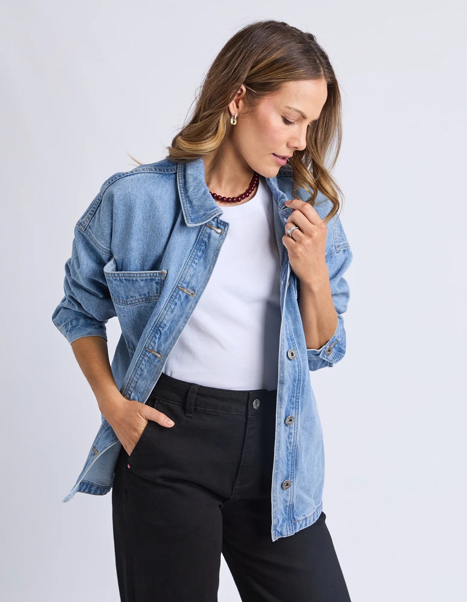 Laura Denim Shacket Light Blue - Image 4