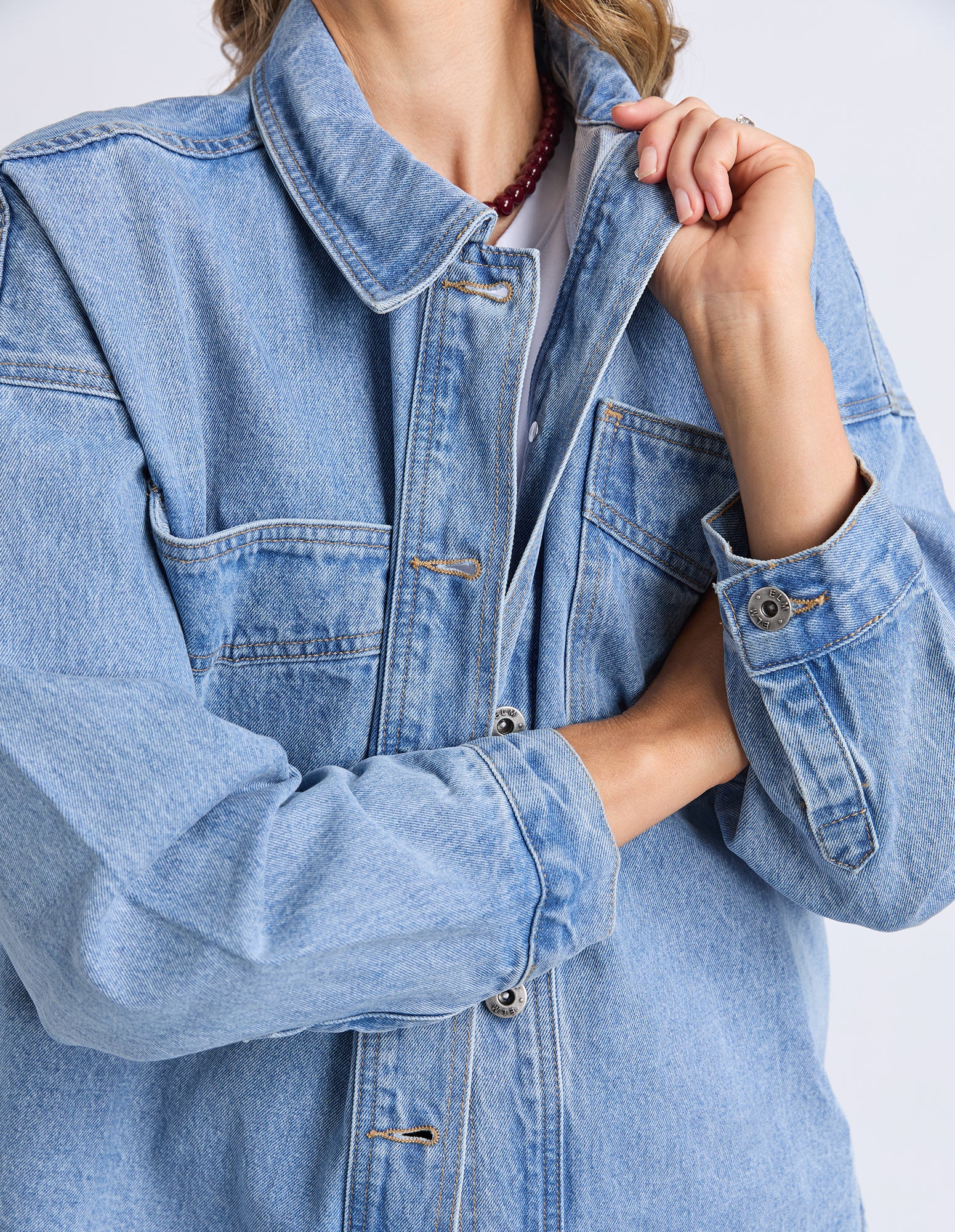 Laura Denim Shacket Light Blue - Image 5