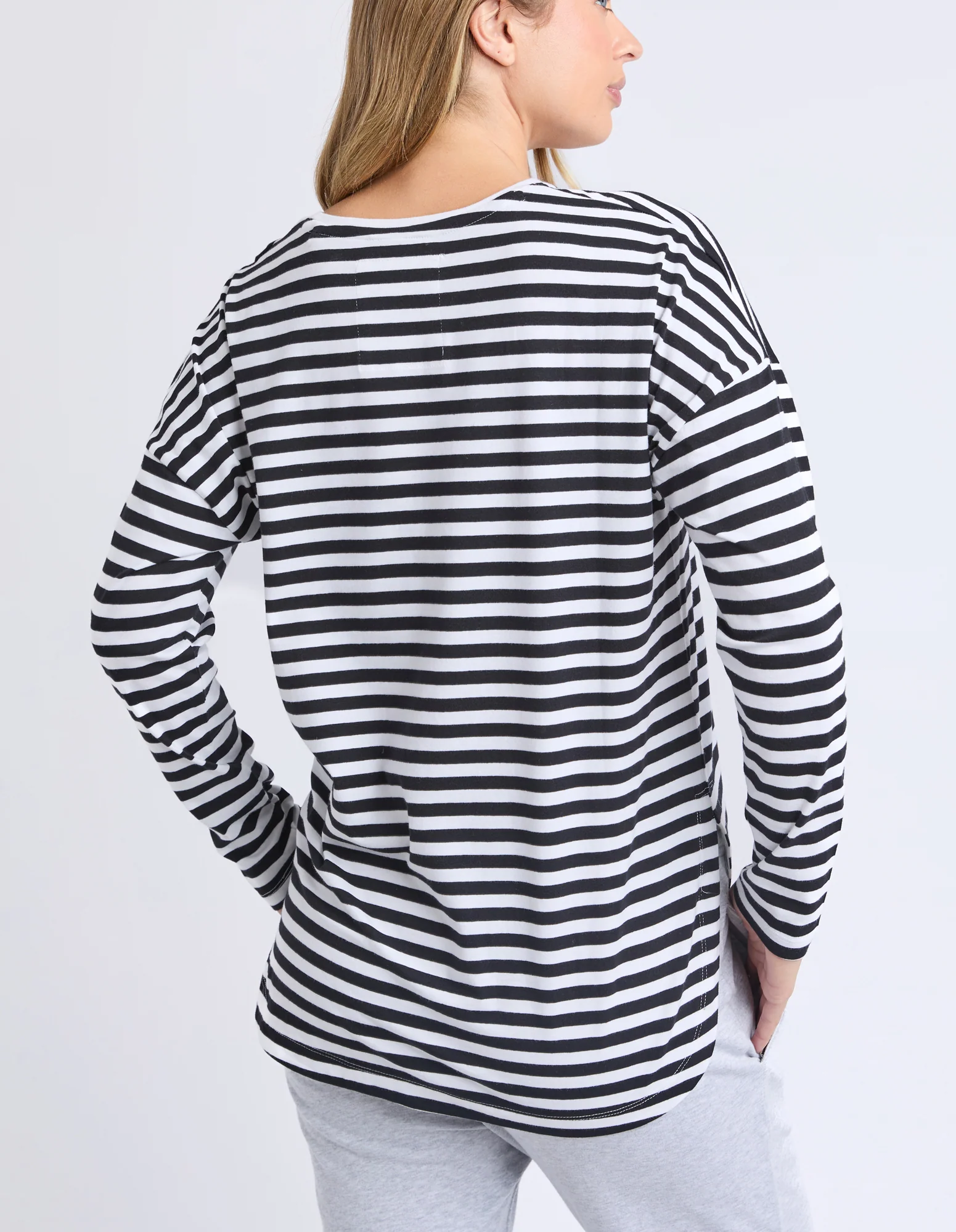 Lauren Long Sleeve Black & White Stripe - Image 3