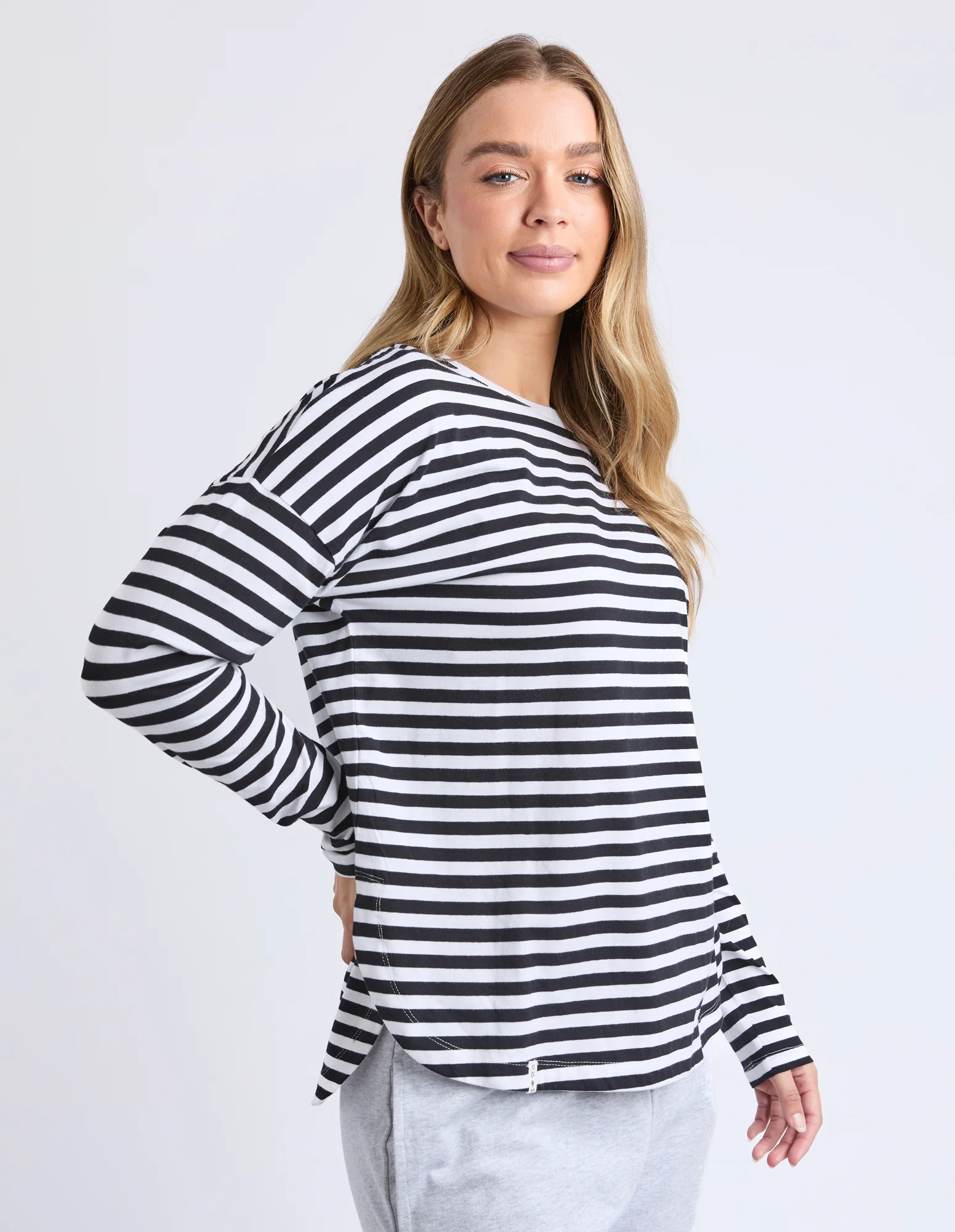 Lauren Long Sleeve Black & White Stripe - Image 4