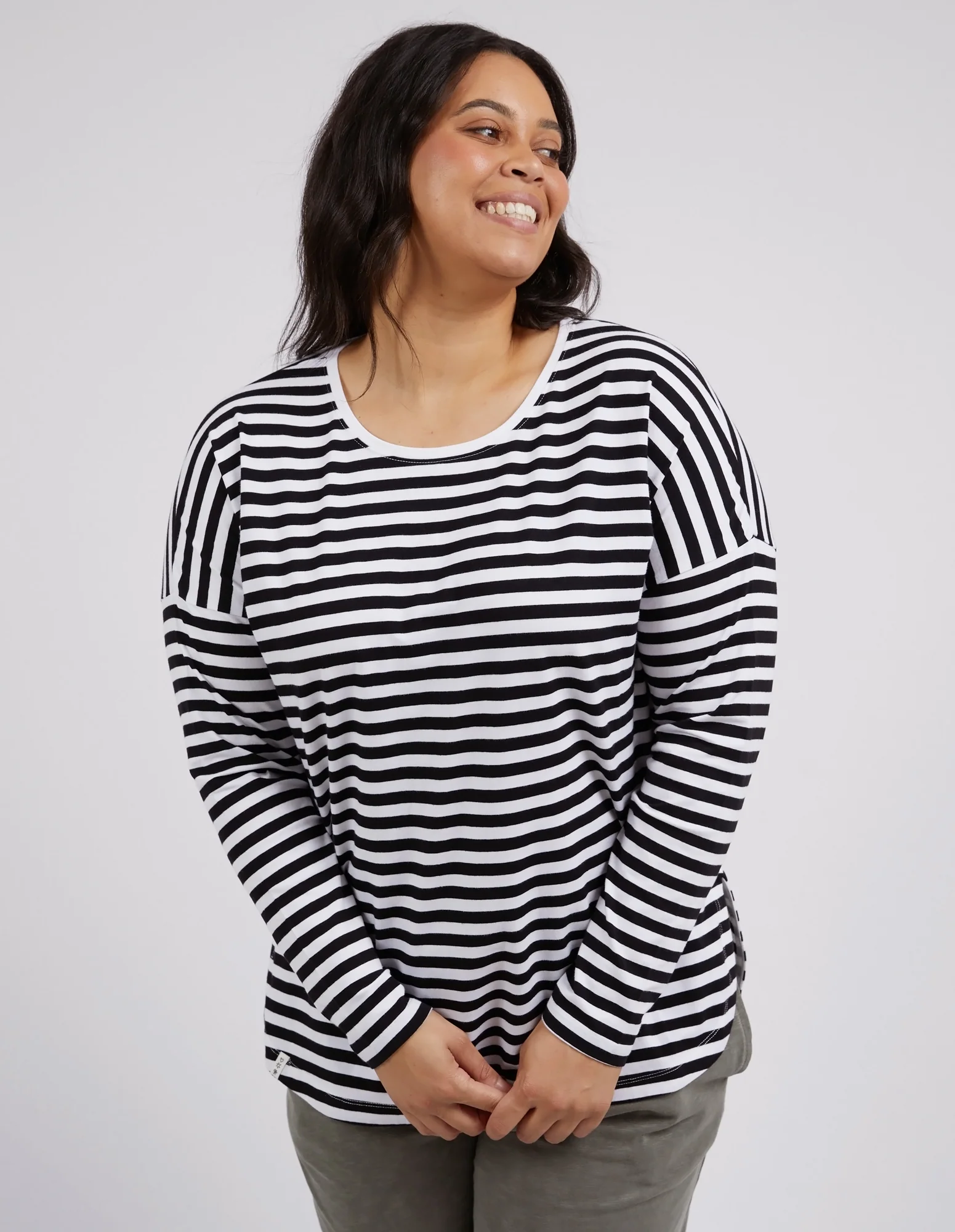 Lauren Long Sleeve Black & White Stripe - Image 7