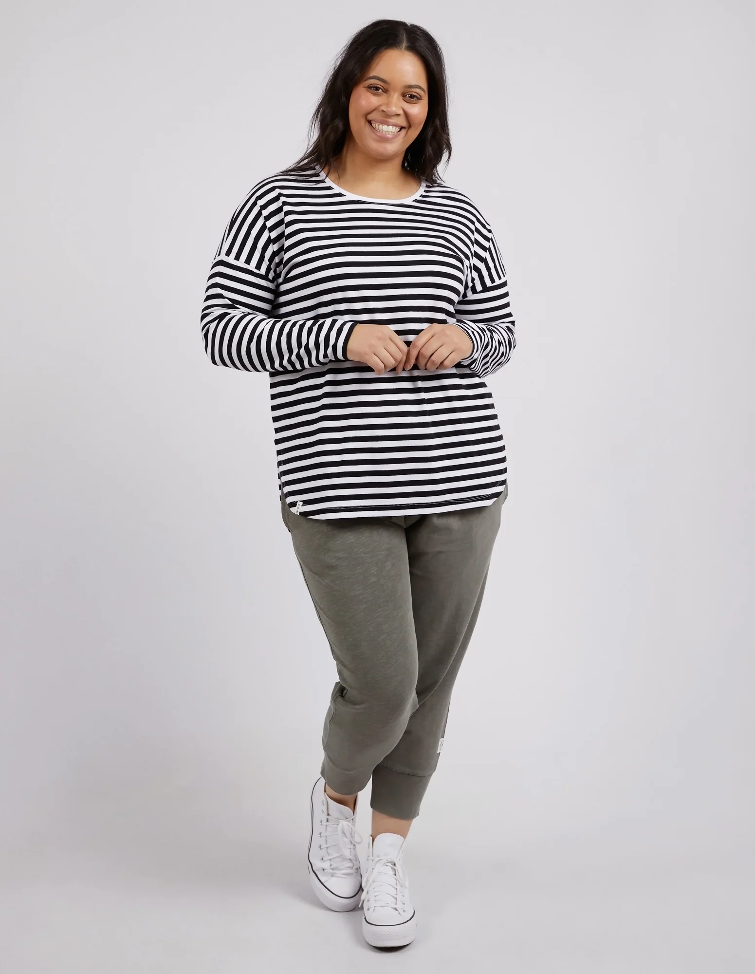 Lauren Long Sleeve Black & White Stripe - Image 8