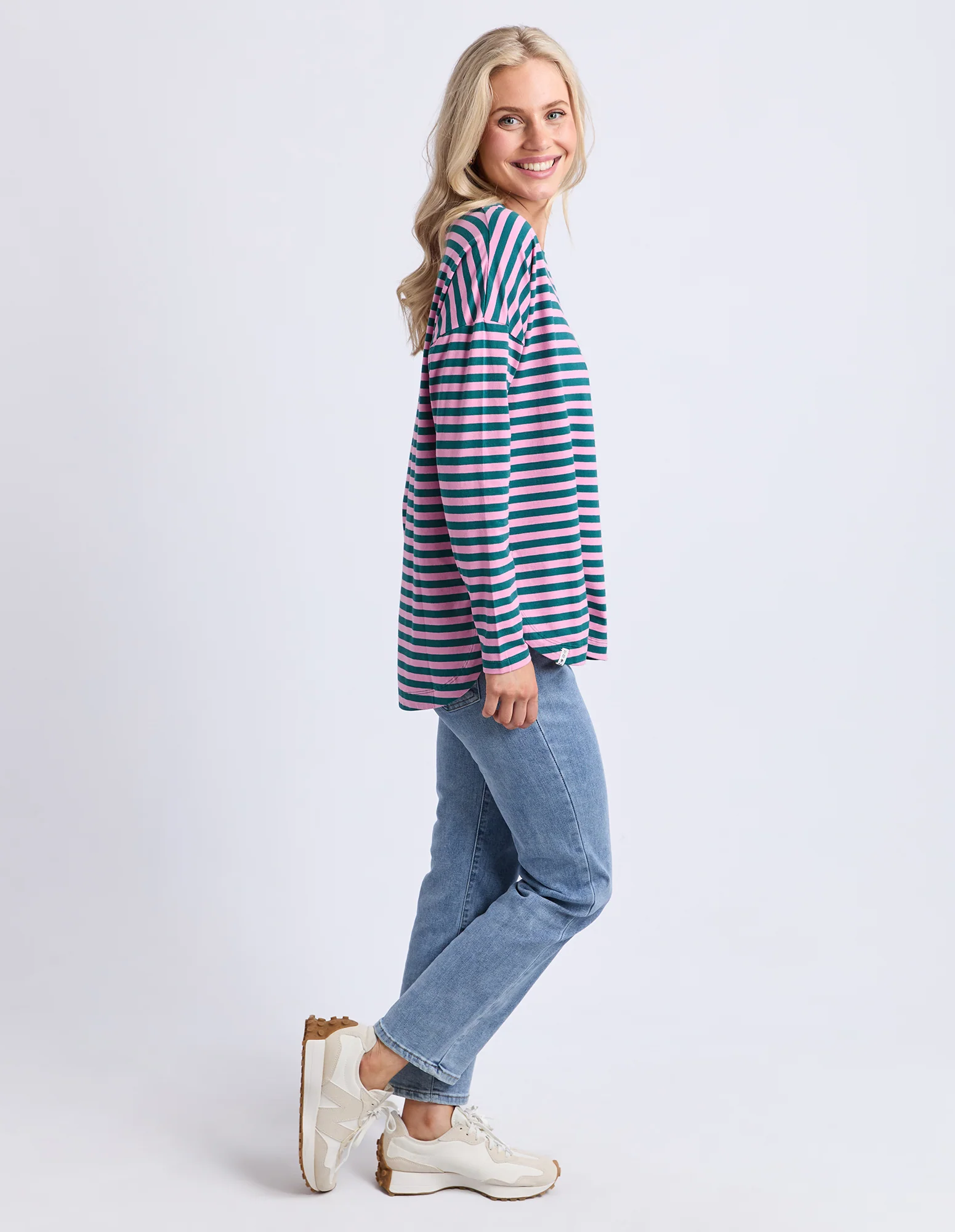 Lauren Long Sleeve Tee Stripe Teal/Quartz - Image 11