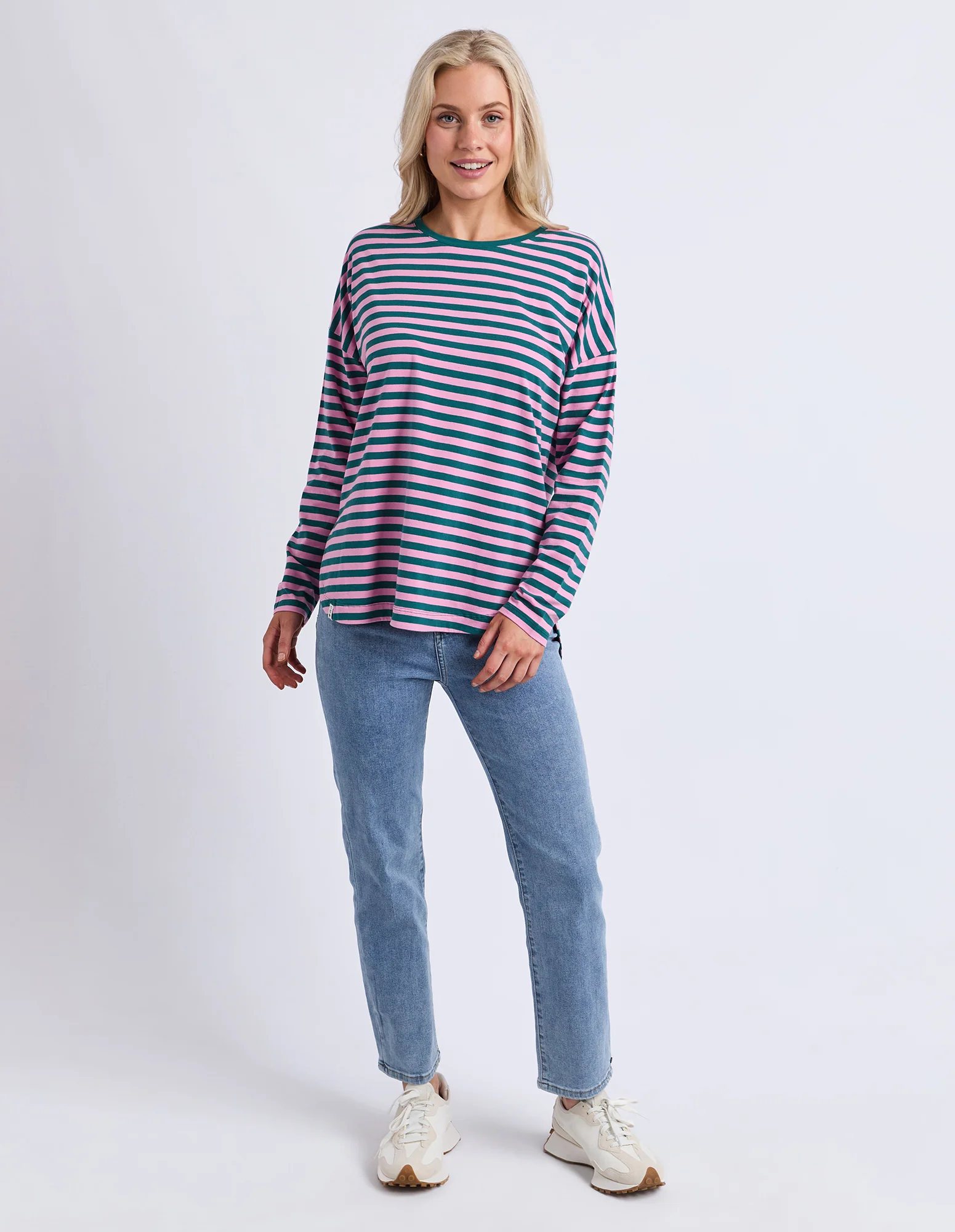 Lauren Long Sleeve Tee Stripe Teal/Quartz - Image 3