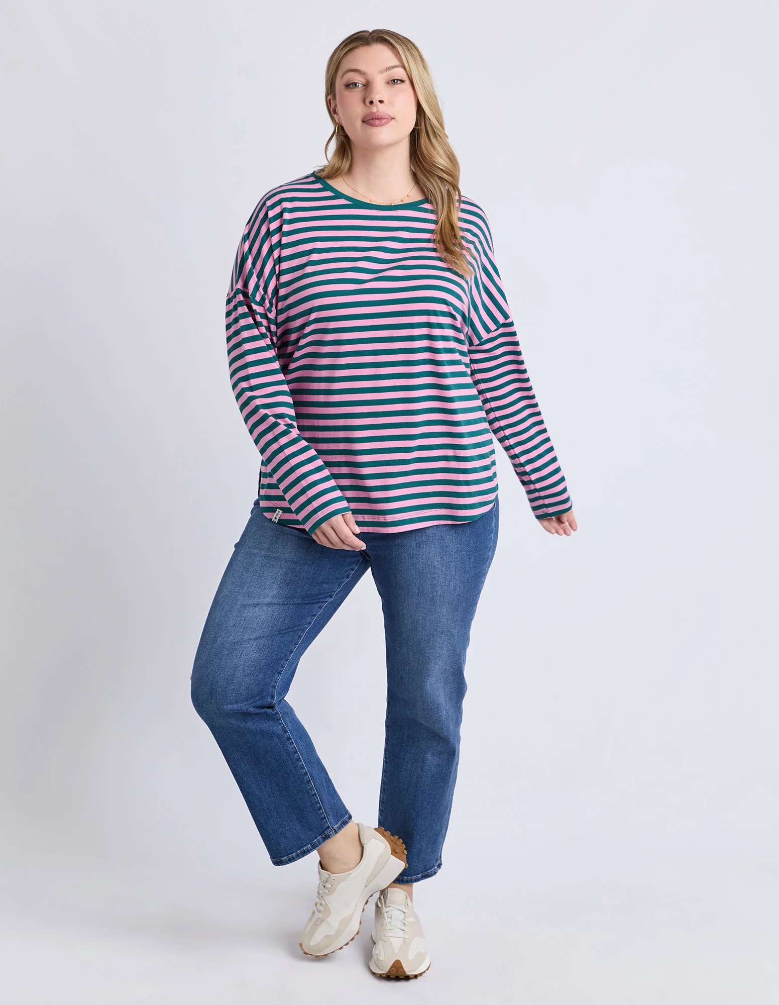 Lauren Long Sleeve Tee Stripe Teal/Quartz - Image 4