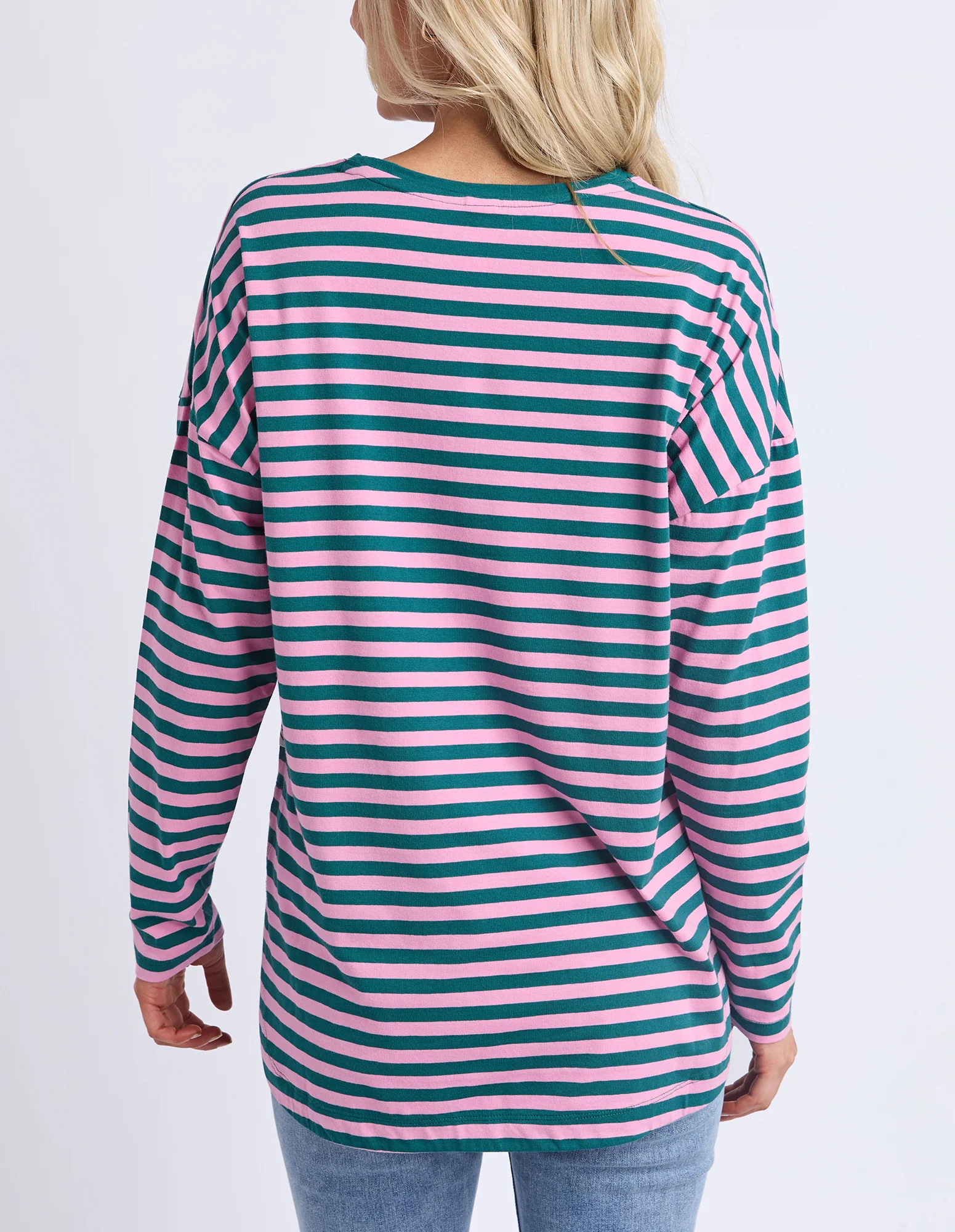 Lauren Long Sleeve Tee Stripe Teal/Quartz - Image 5