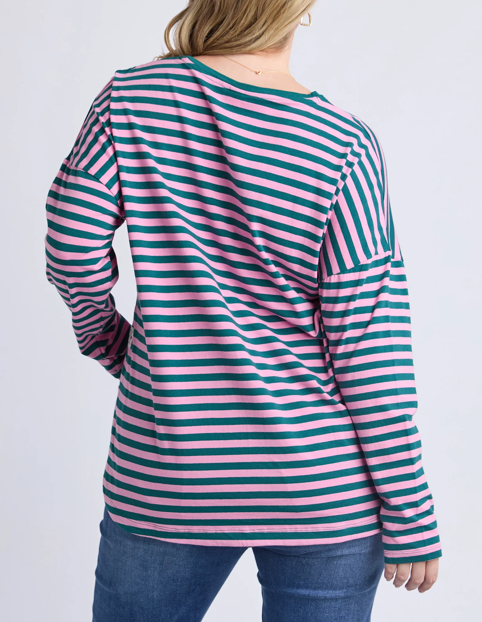 Lauren Long Sleeve Tee Stripe Teal/Quartz - Image 6