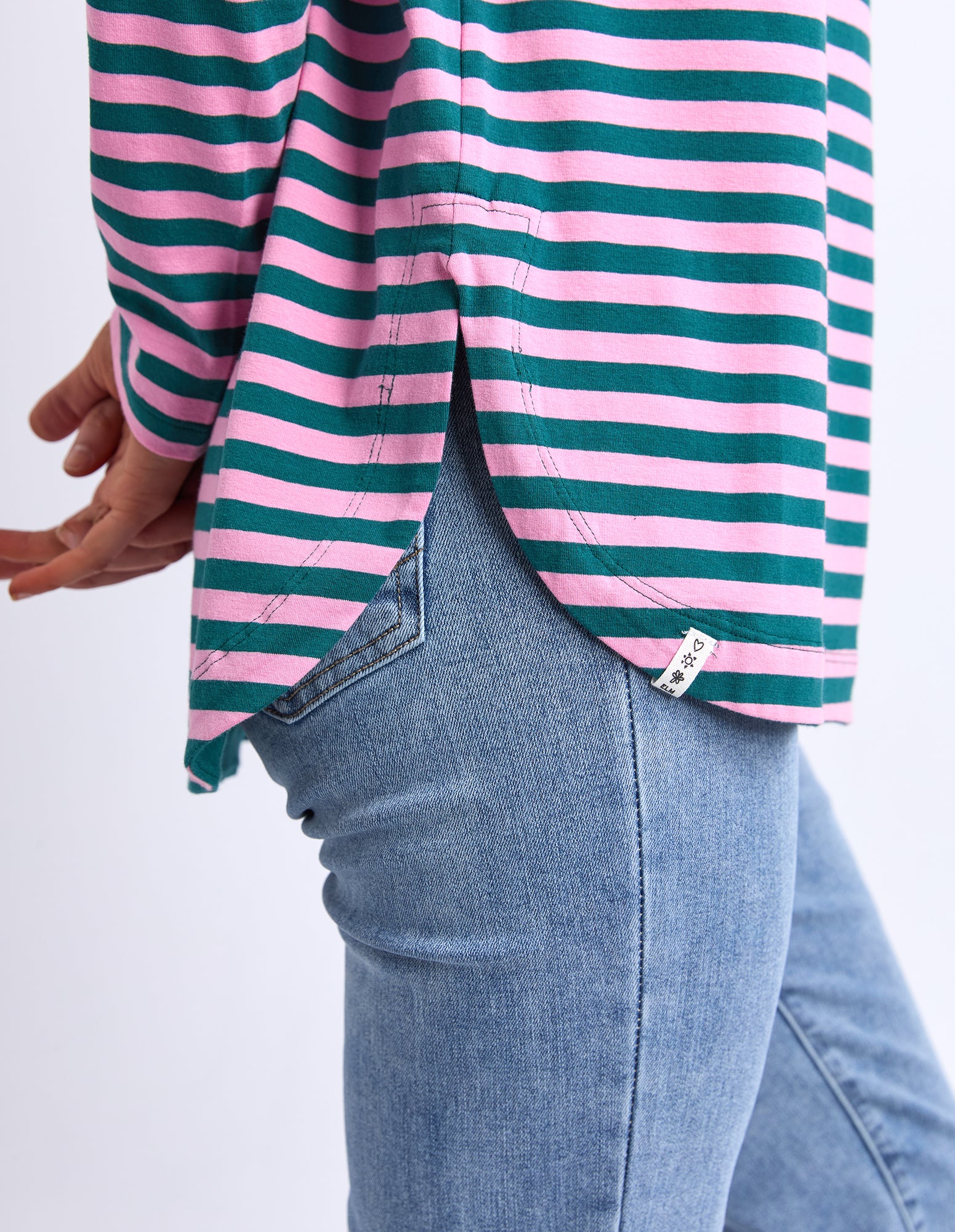 Lauren Long Sleeve Tee Stripe Teal/Quartz - Image 9