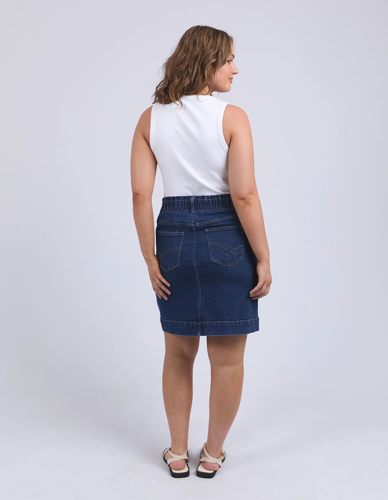 Lennox Denim Skirt Dark Blue Wash - Image 10