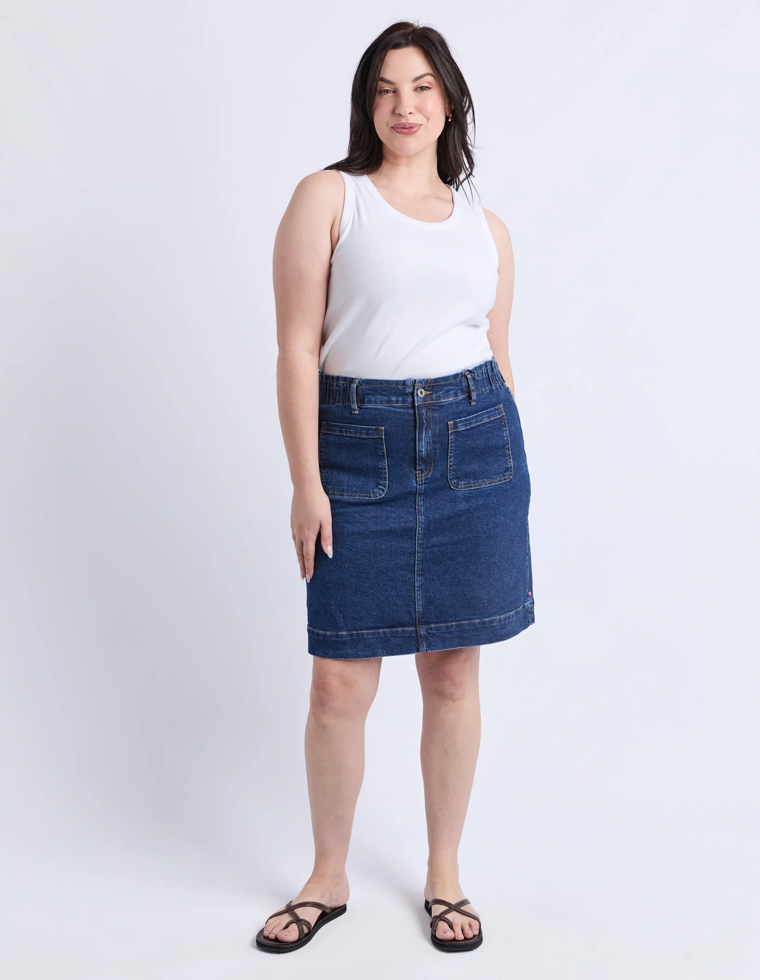 Lennox Denim Skirt Dark Blue Wash - Image 3