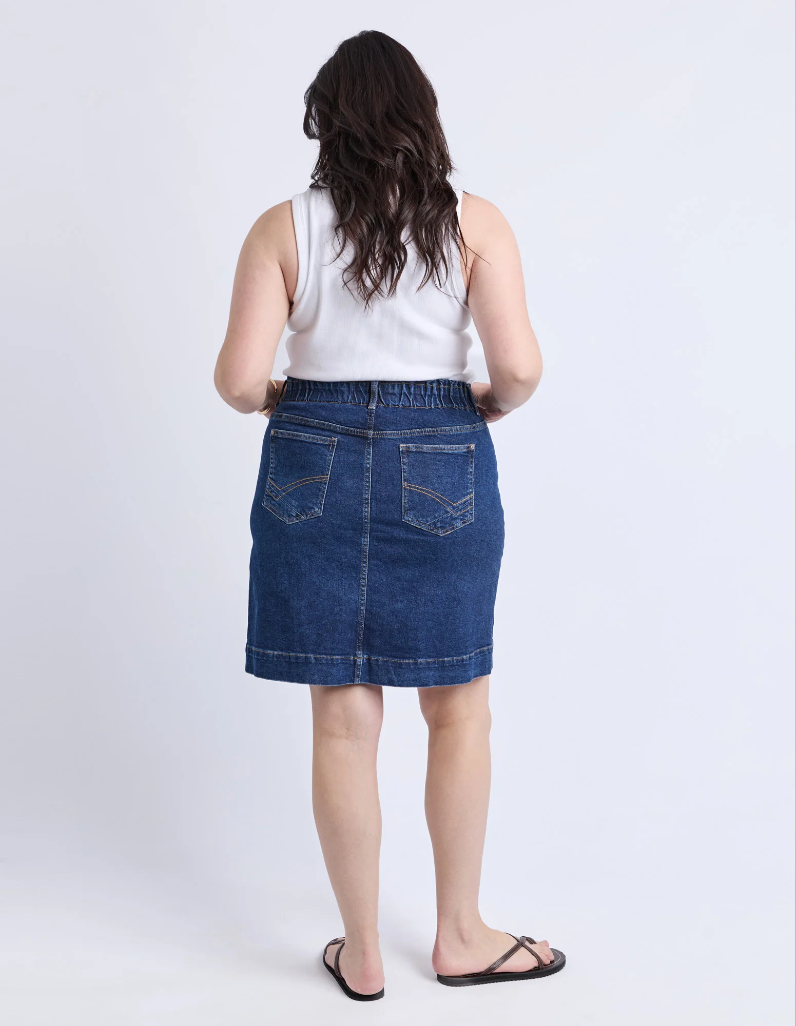 Lennox Denim Skirt Dark Blue Wash - Image 4
