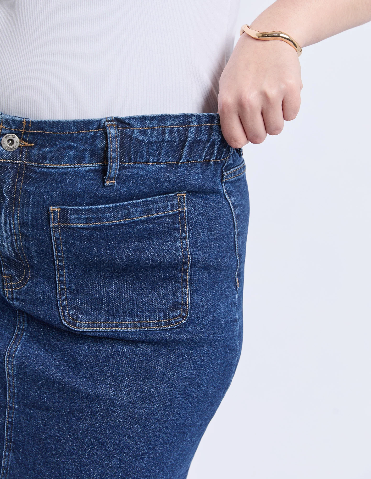 Lennox Denim Skirt Dark Blue Wash - Image 6