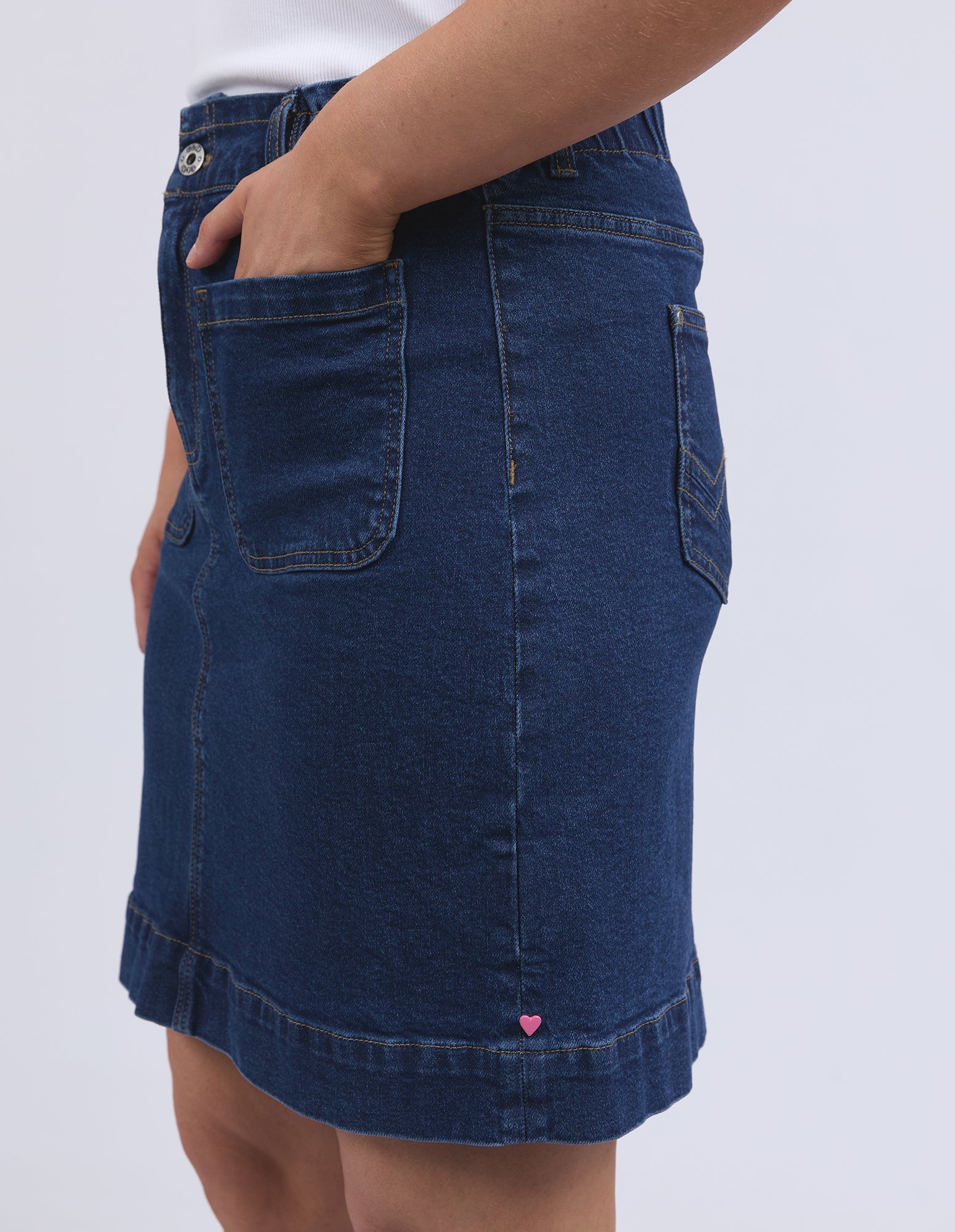 Lennox Denim Skirt Dark Blue Wash - Image 8