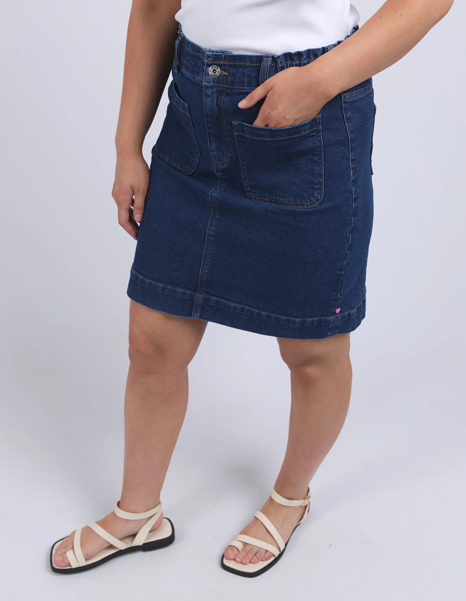 Lennox Denim Skirt Dark Blue Wash - Image 9