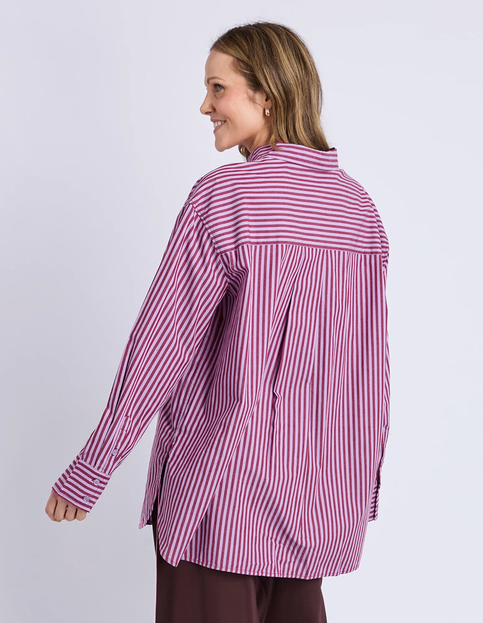 Lila Stripe Shirt Maroon/Lilac Stripe - Image 11