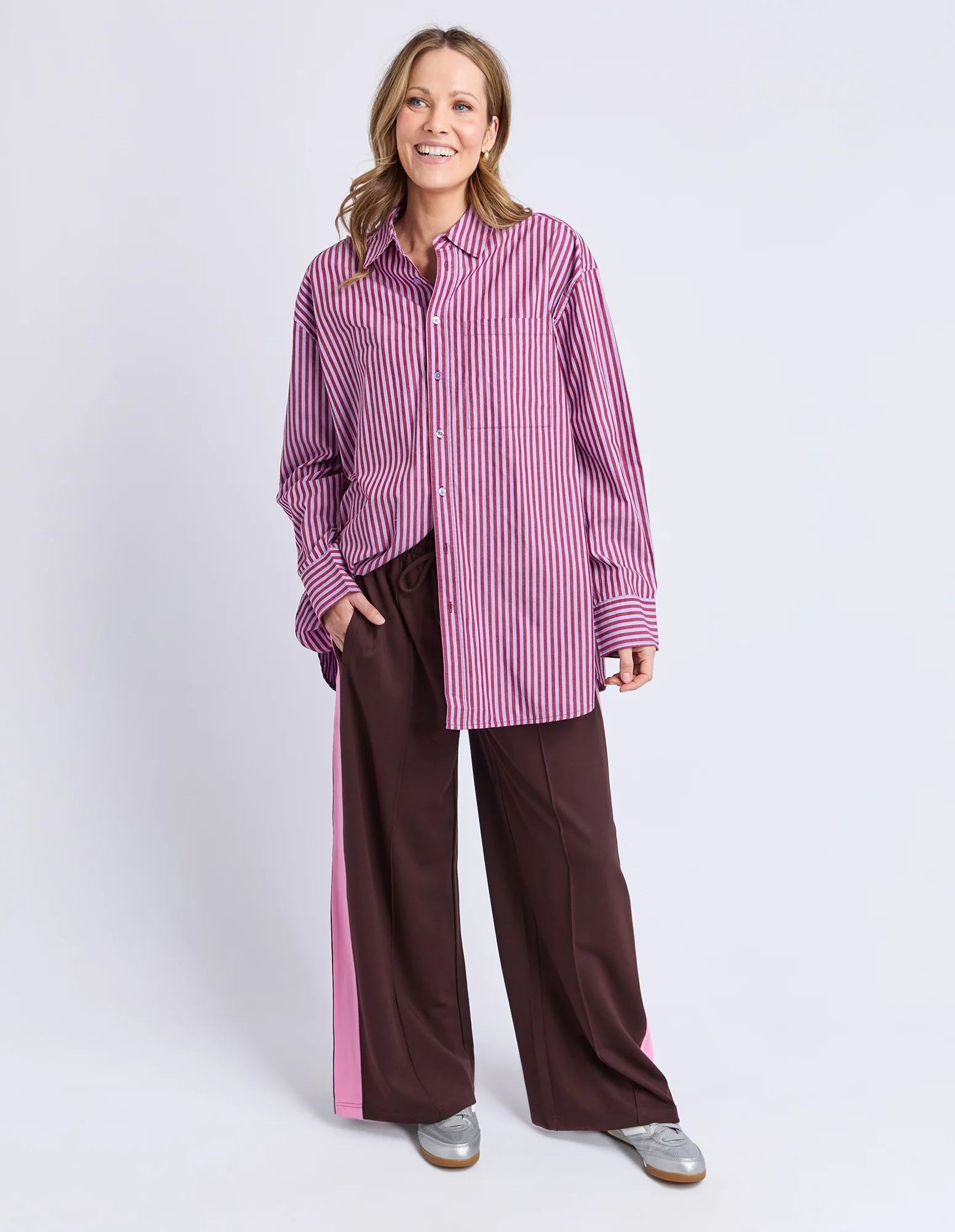 Lila Stripe Shirt Maroon/Lilac Stripe - Image 12