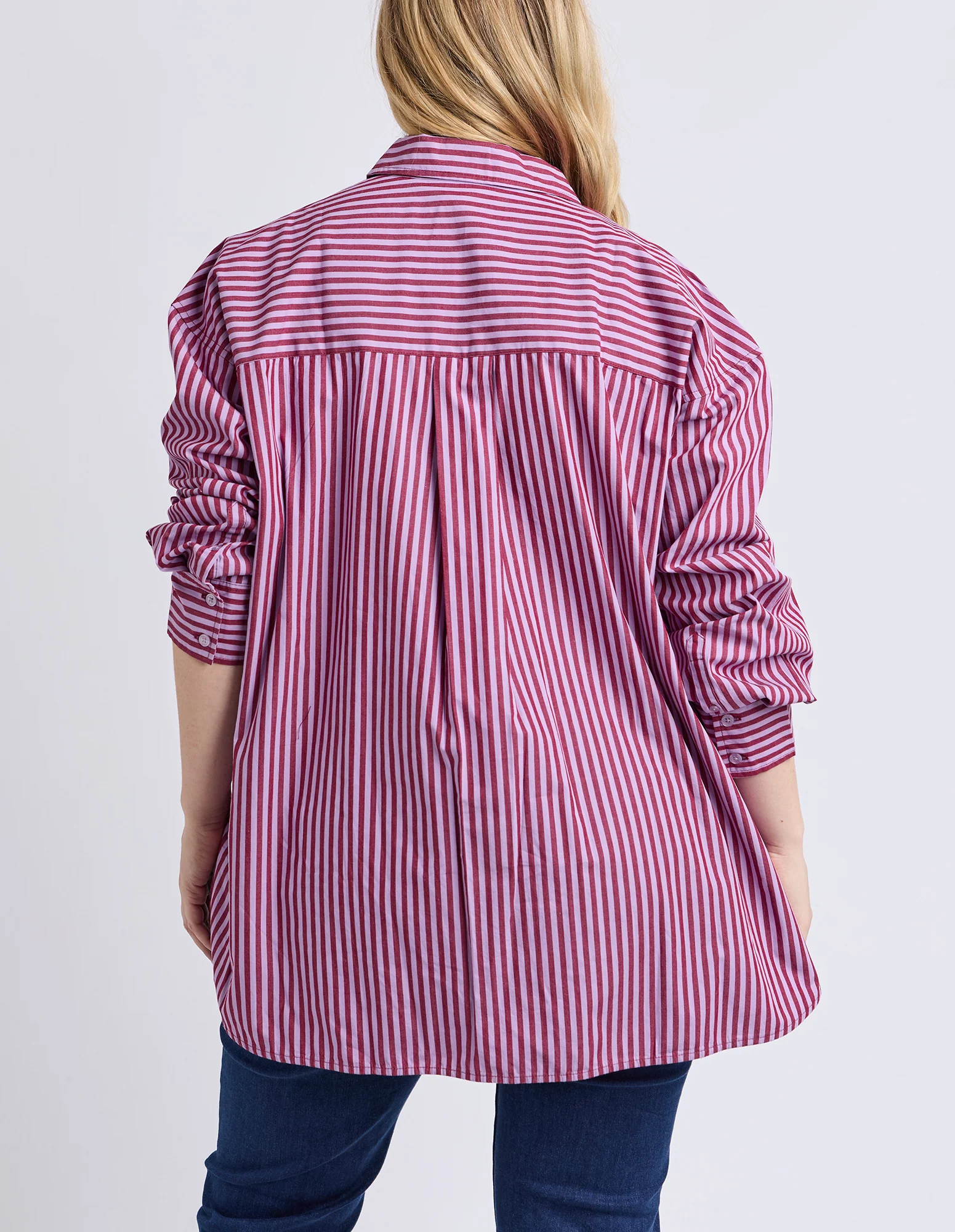 Lila Stripe Shirt Maroon/Lilac Stripe - Image 4