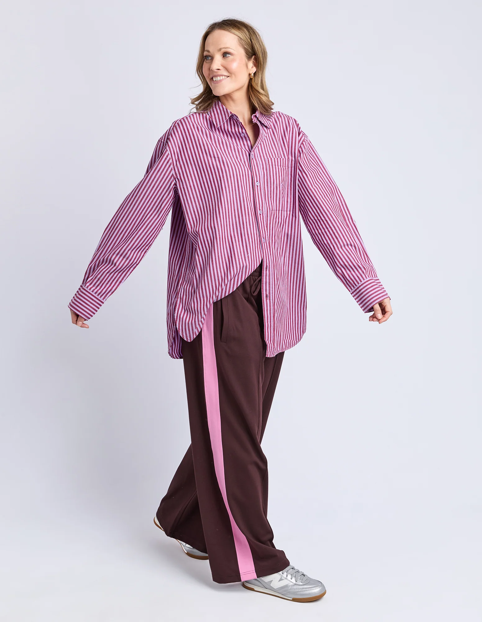 Lila Stripe Shirt Maroon/Lilac Stripe - Image 8