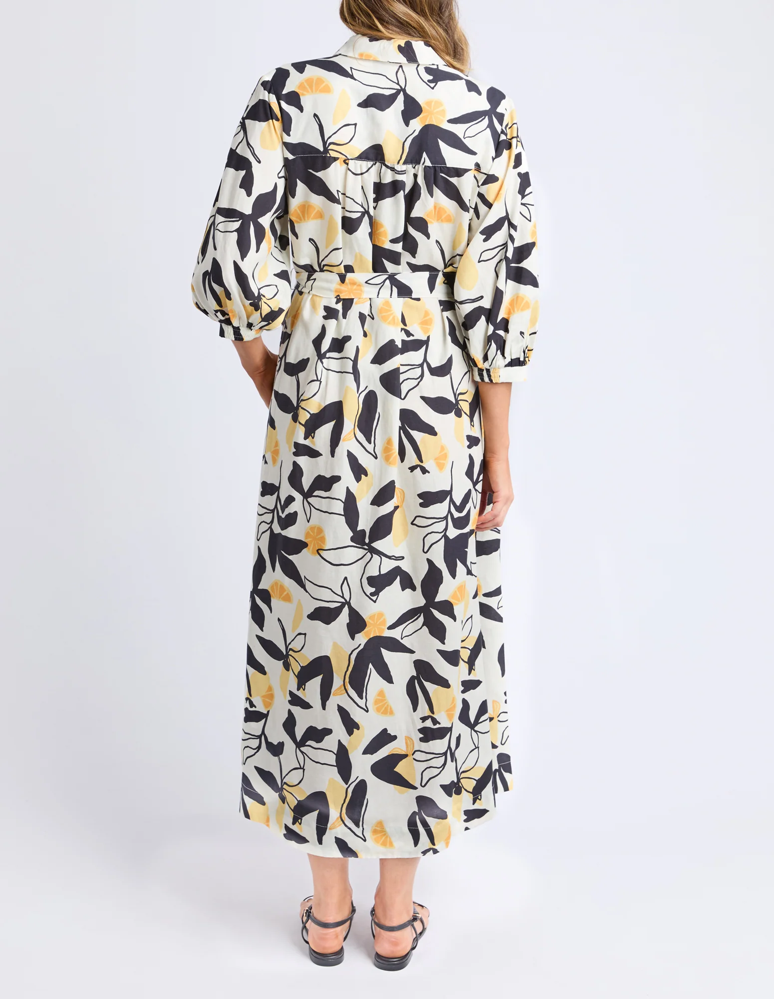 Limone Dress Limone Leaf Print - Image 3