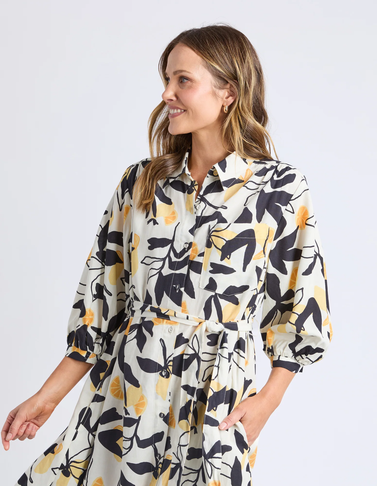 Limone Dress Limone Leaf Print - Image 4