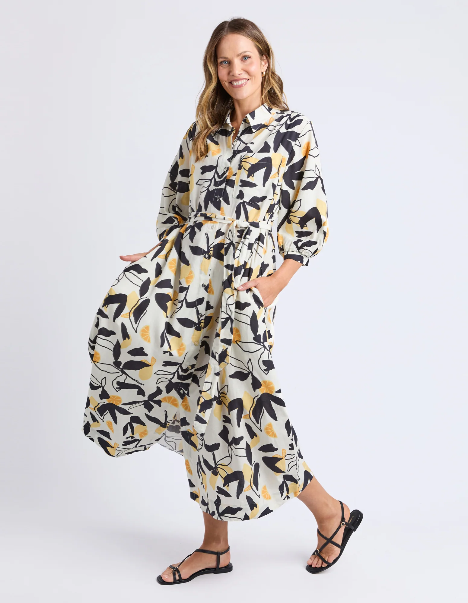 Limone Dress Limone Leaf Print - Image 6